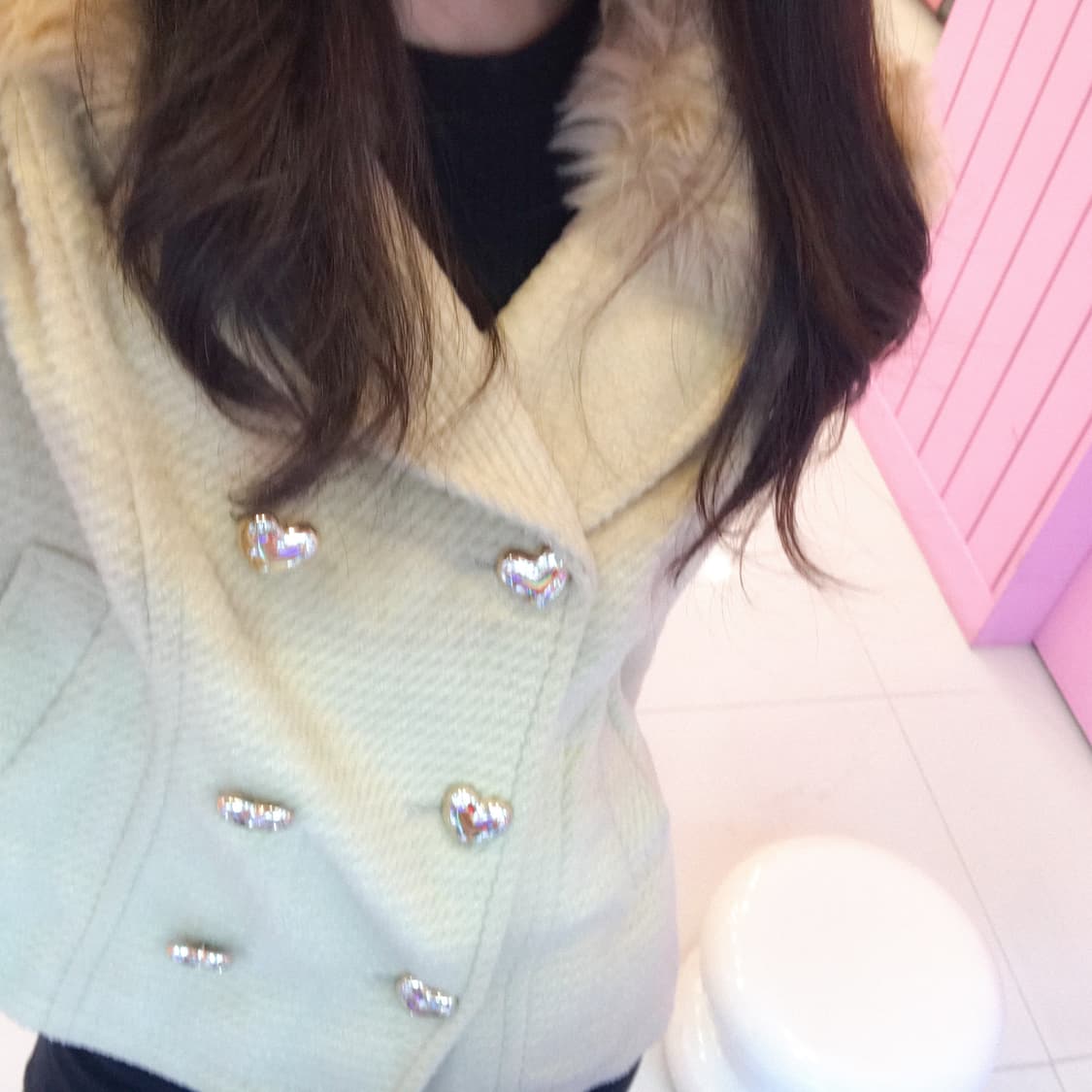 빈티지 라떼 퍼 코트 히메갸루 로걀 히메카지 오네갸루 모리걸 리즈리사깔 상품이미지1