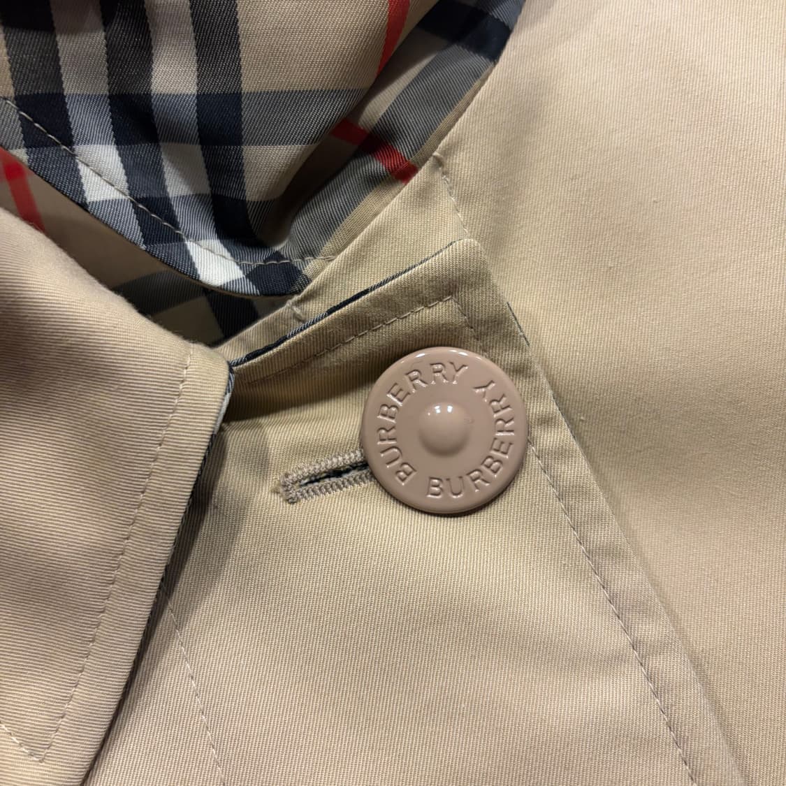 (W) 버버리 리버시블 코튼 빈티지 체크 카 코트 허니 C620 상품이미지8