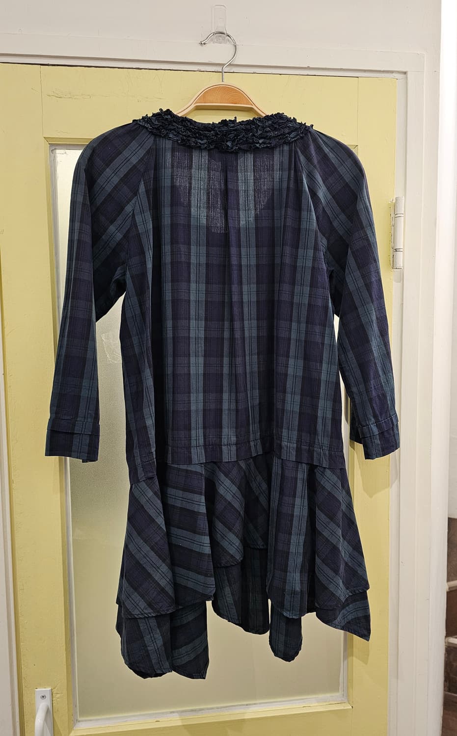 Japan 그린 체크 프릴 셔츠블라우스 상품이미지5