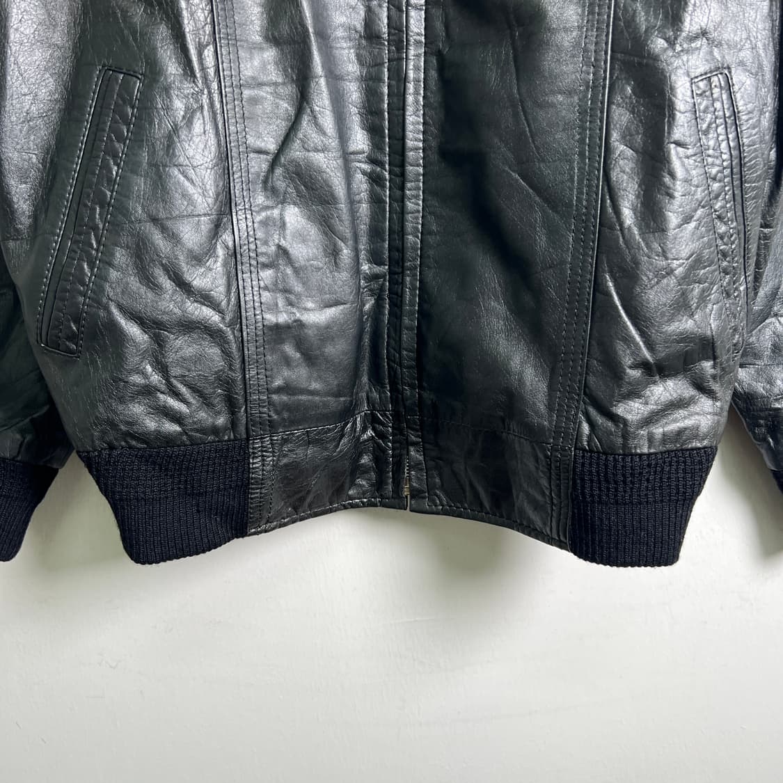 VTG 빈티지 블랙 소가죽 블루종 자켓 L 상품이미지5