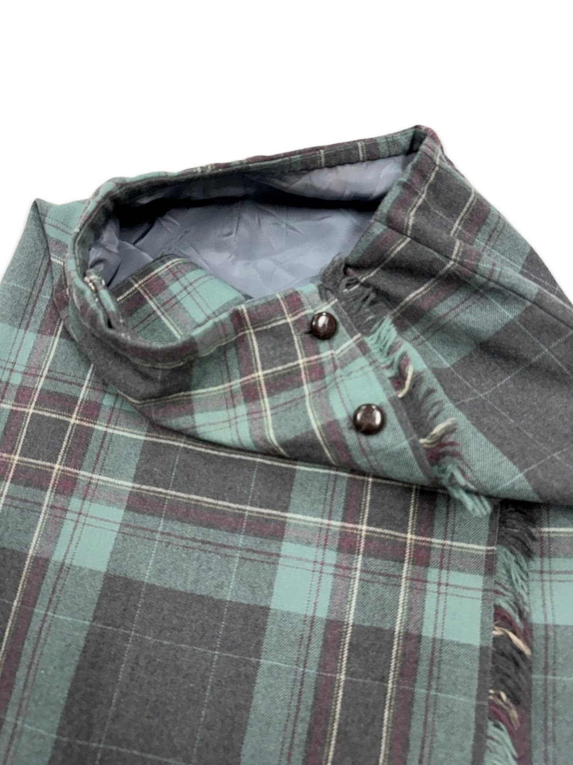 빈티지 그린 체크 랩 레이어드 미디 스커트 상품이미지3