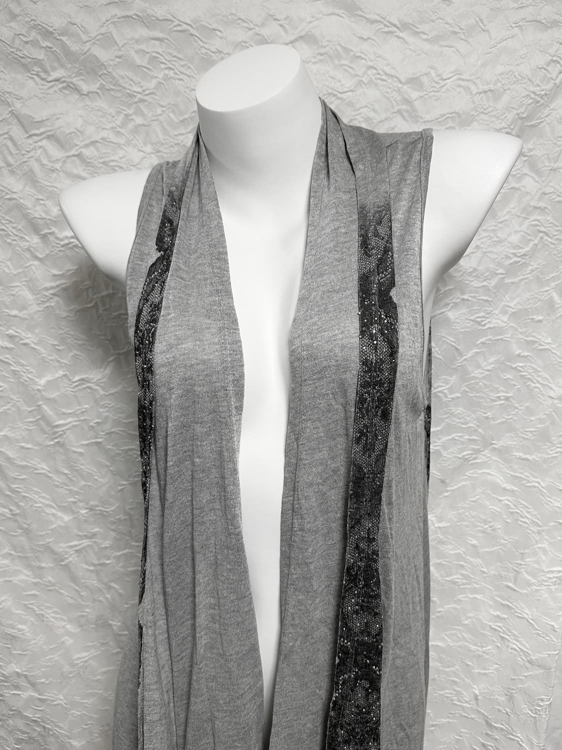 빈티지 vkei 펑크 스프레이 패턴 언발 롱 베스트 상품이미지2