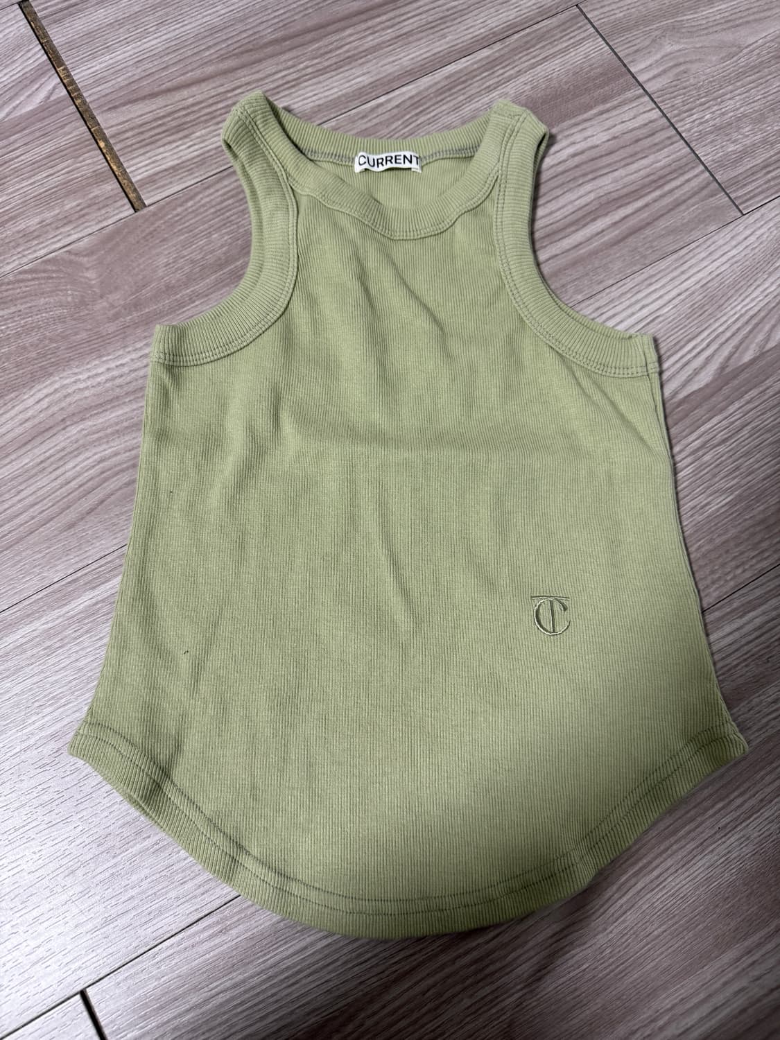 커렌트 심볼 립 슬리브리스 카키 베이지 상품이미지8