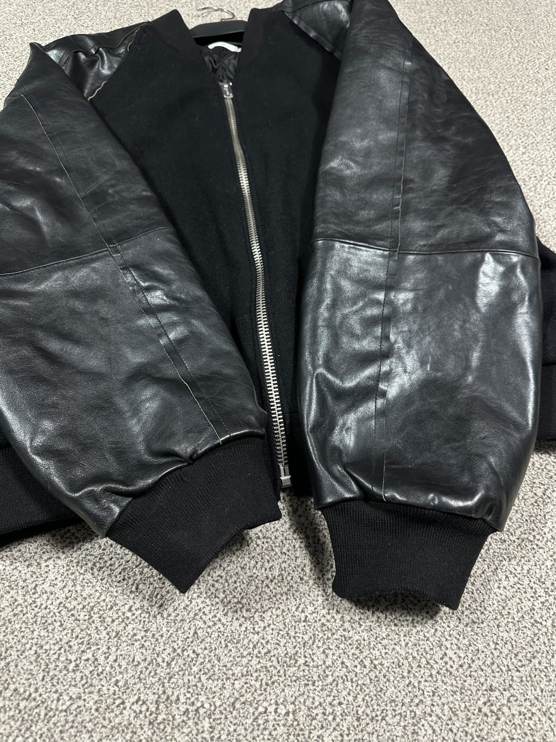 iami 아이엠아이 울 카우레더 자켓 2사이즈 바시티자켓 상품이미지4