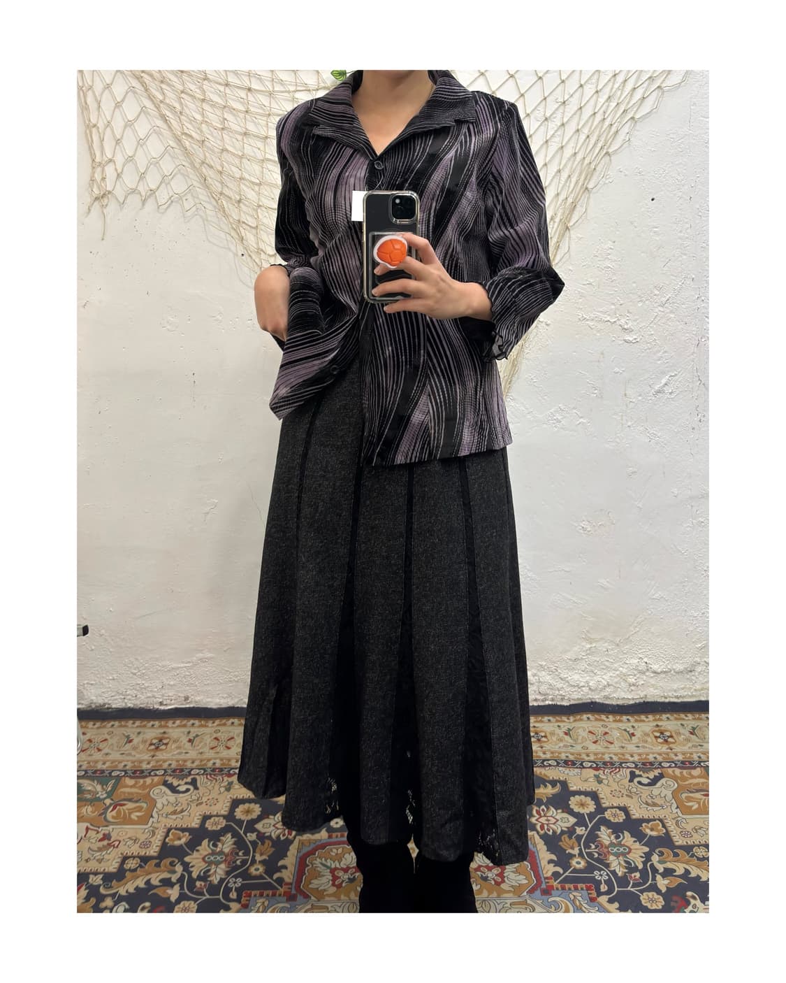 빈티지 펀칭 디테일 스커트 상품이미지1