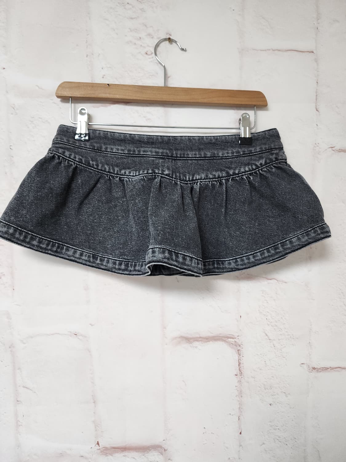 오브제 블랙 워싱 데님 미니스커트 상품이미지4