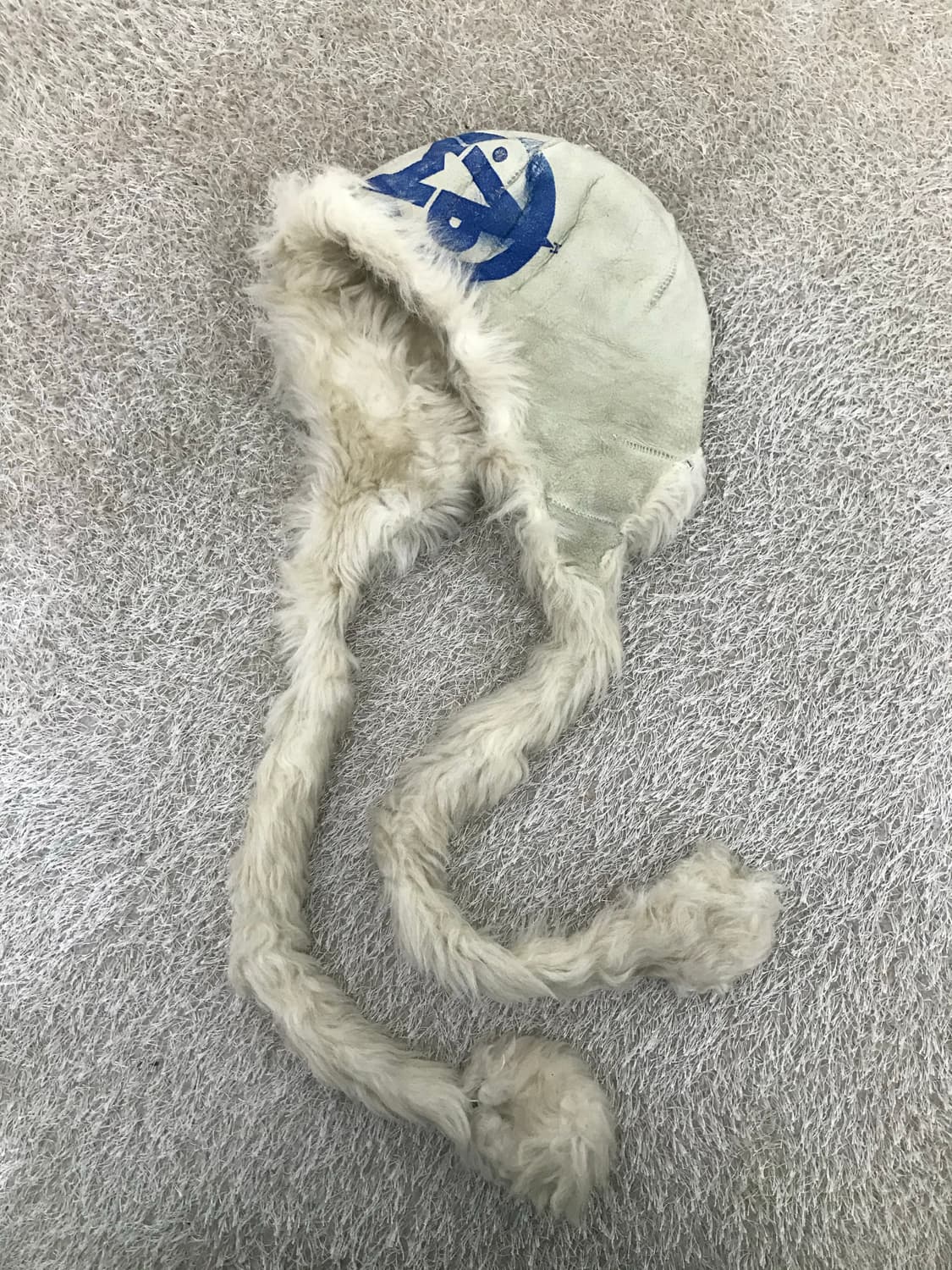 빈티지 아이보리 레더 퍼 모자 상품이미지3