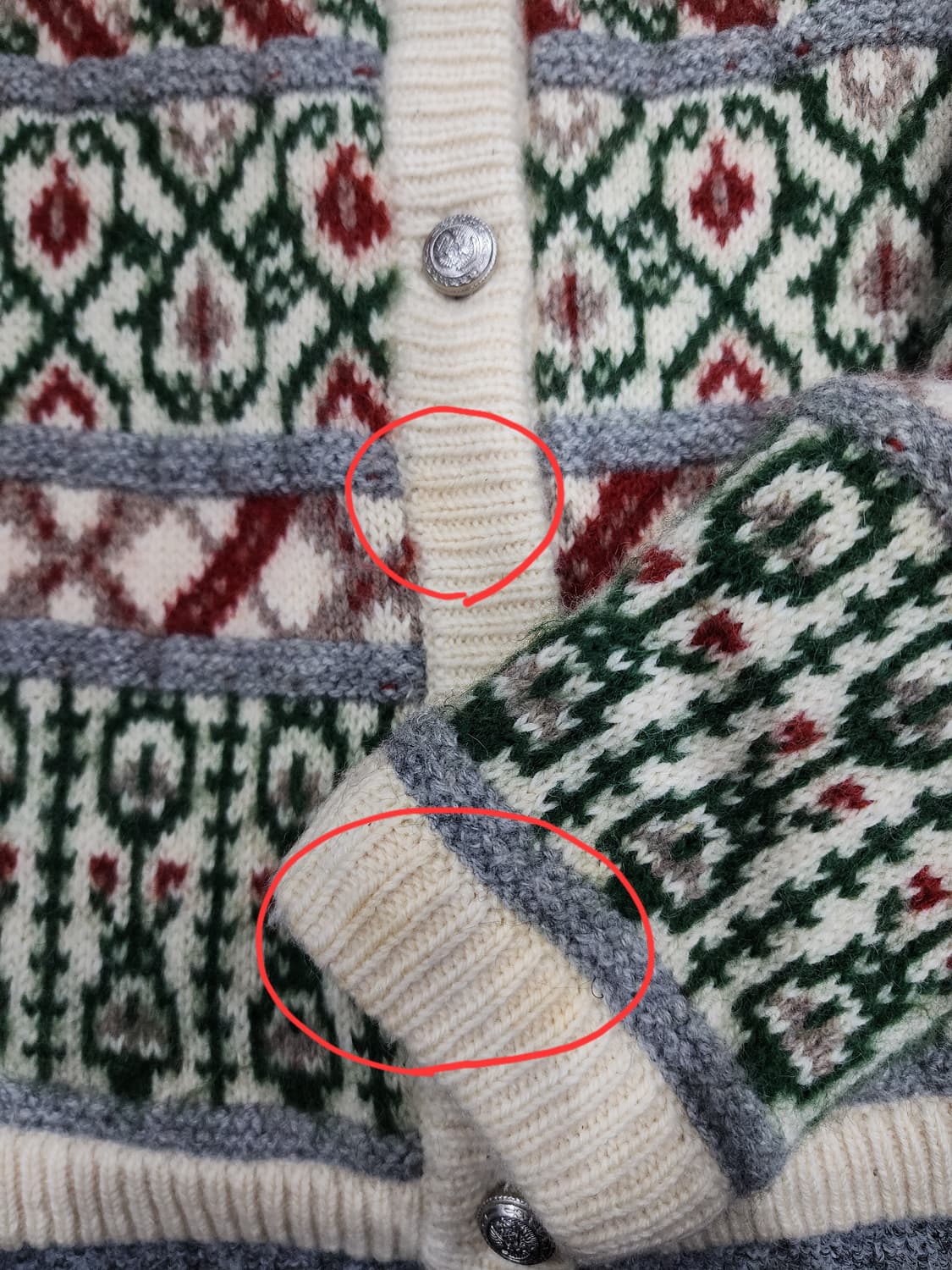 빈티지 노르딕 모리걸 두툼 울 가디건 상품이미지4