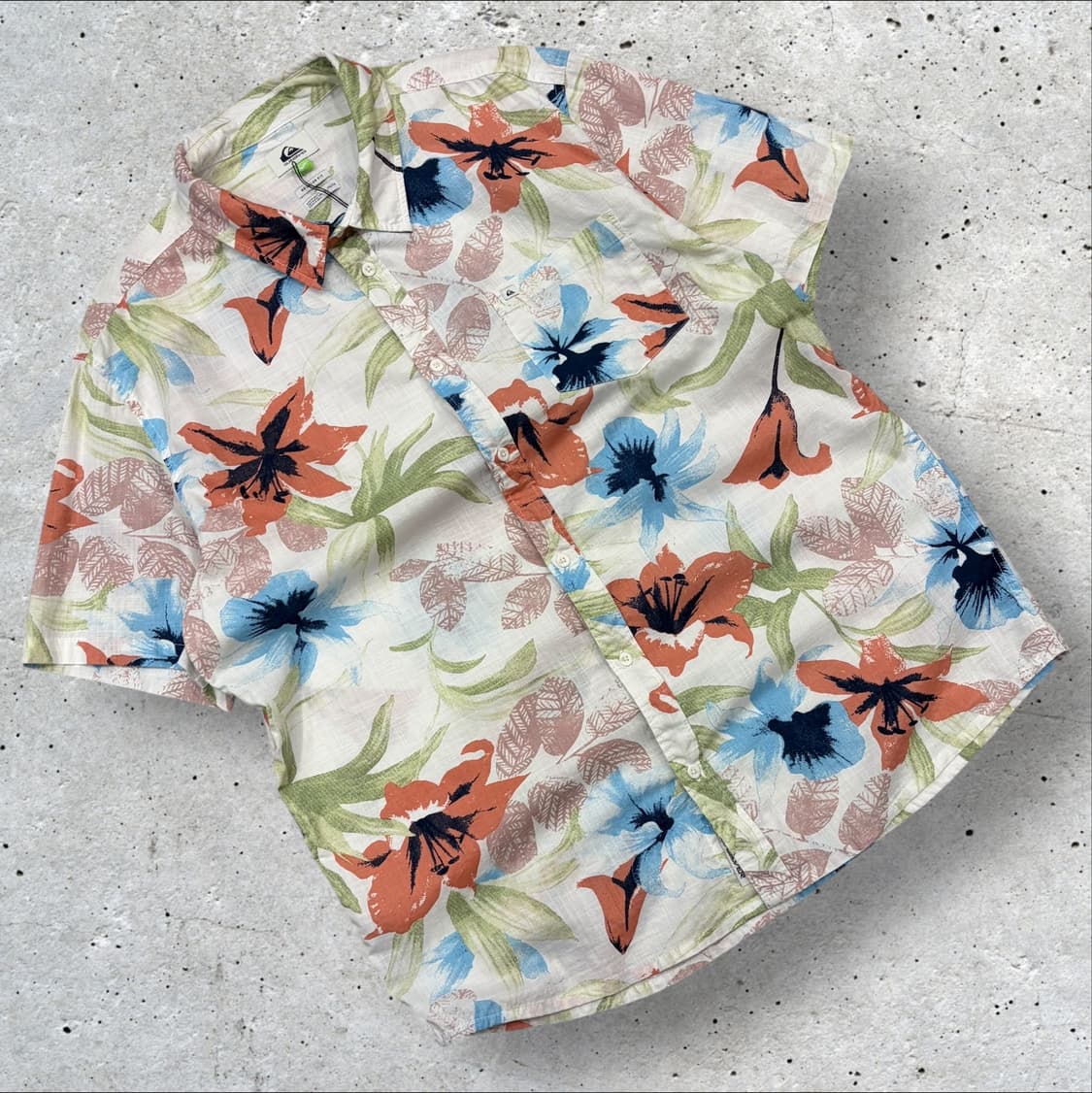 [XL] 퀵실버 하와이안 플라워 반팔 셔츠 D191 상품이미지1