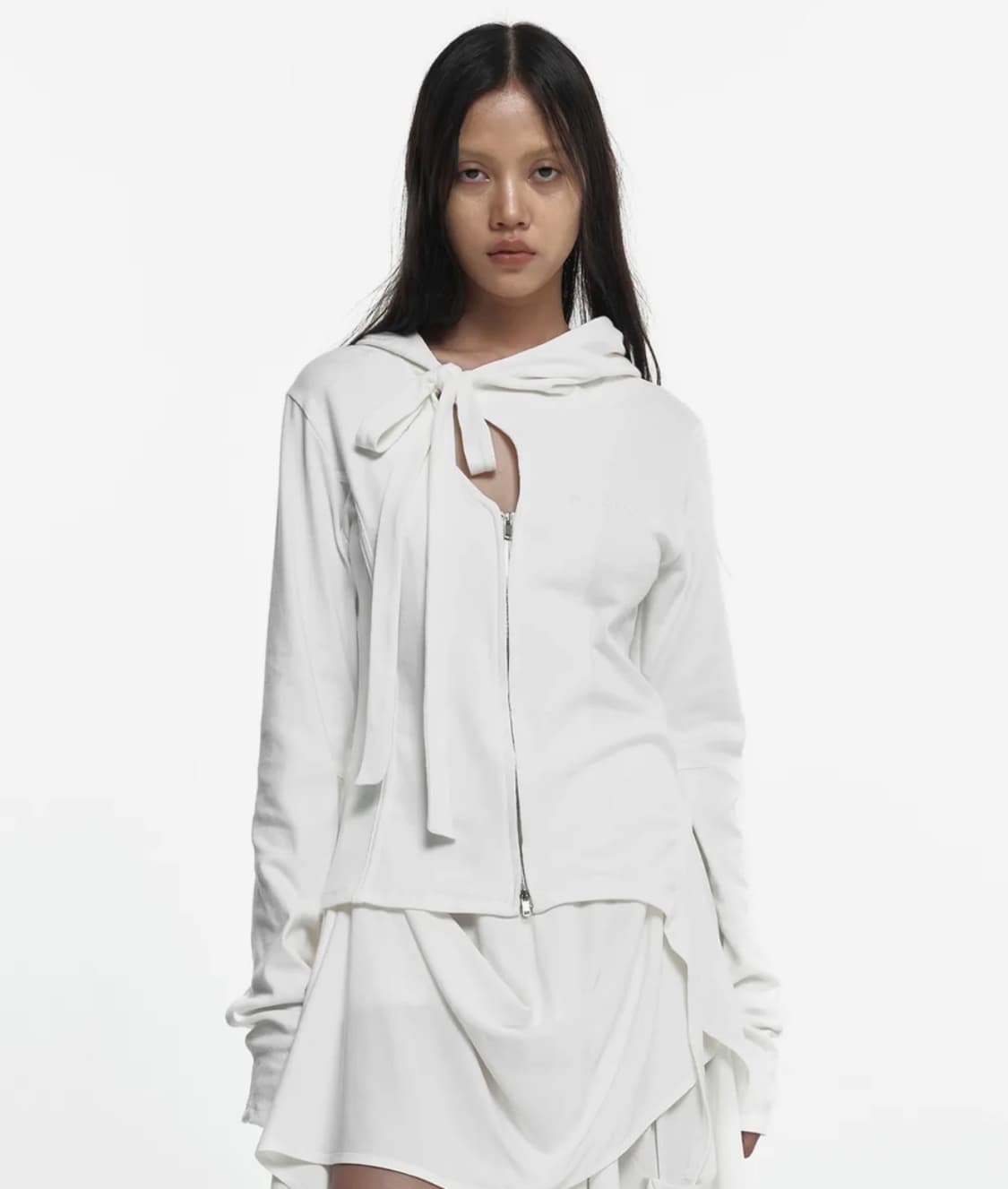 나체 SLIT HOODIE ZIP-UP (IVORY) 상품이미지1