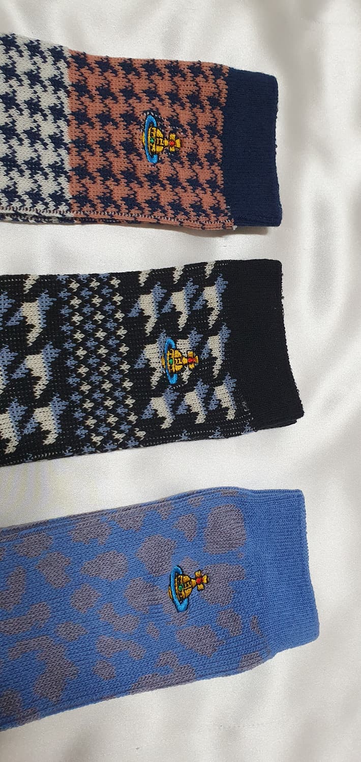 블루 브라운 그레이 블랙 제비체크 호피 레오파드 비비안웨스트우드 양말 상품이미지6