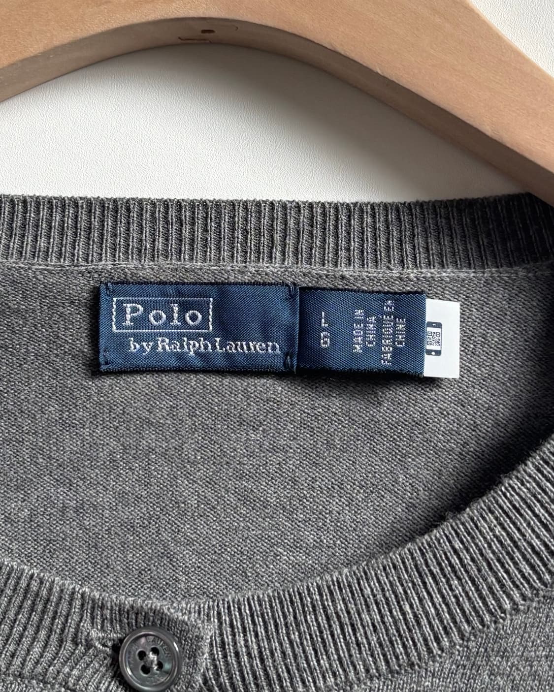 Polo 폴로 랄프로렌 QR화이트라벨 피마코튼 그레이 가디건 상품이미지8