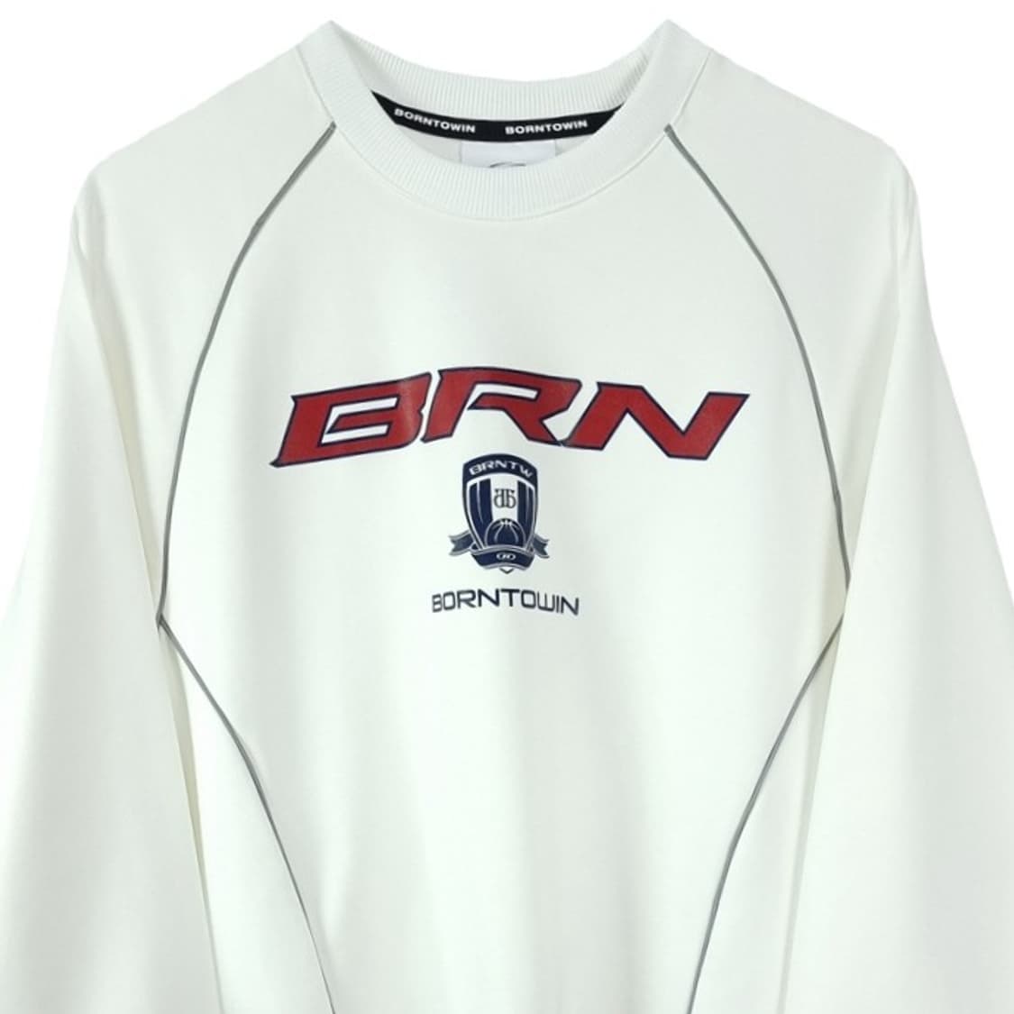 [본투윈] 빅로고 프린팅 오버사이즈 맨투맨 아이보리 M19914 상품이미지4