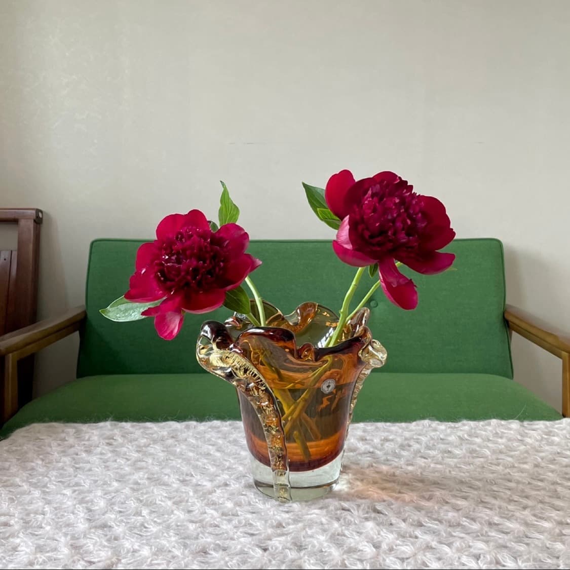 [빈티지 화병] 70’s Vintage 이와타 글라스 앰버 화병 상품이미지2