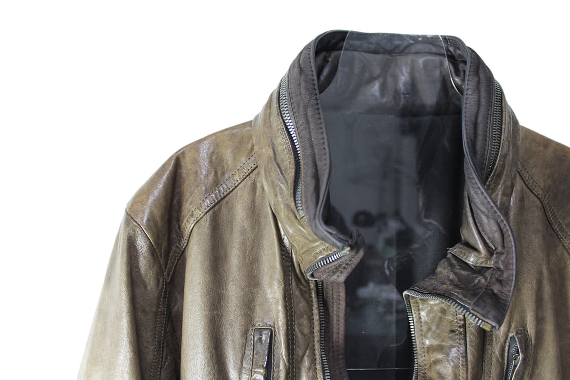 Solid Homme 솔리드옴므 하이넥 히든 후드 레더 자켓 상품이미지6