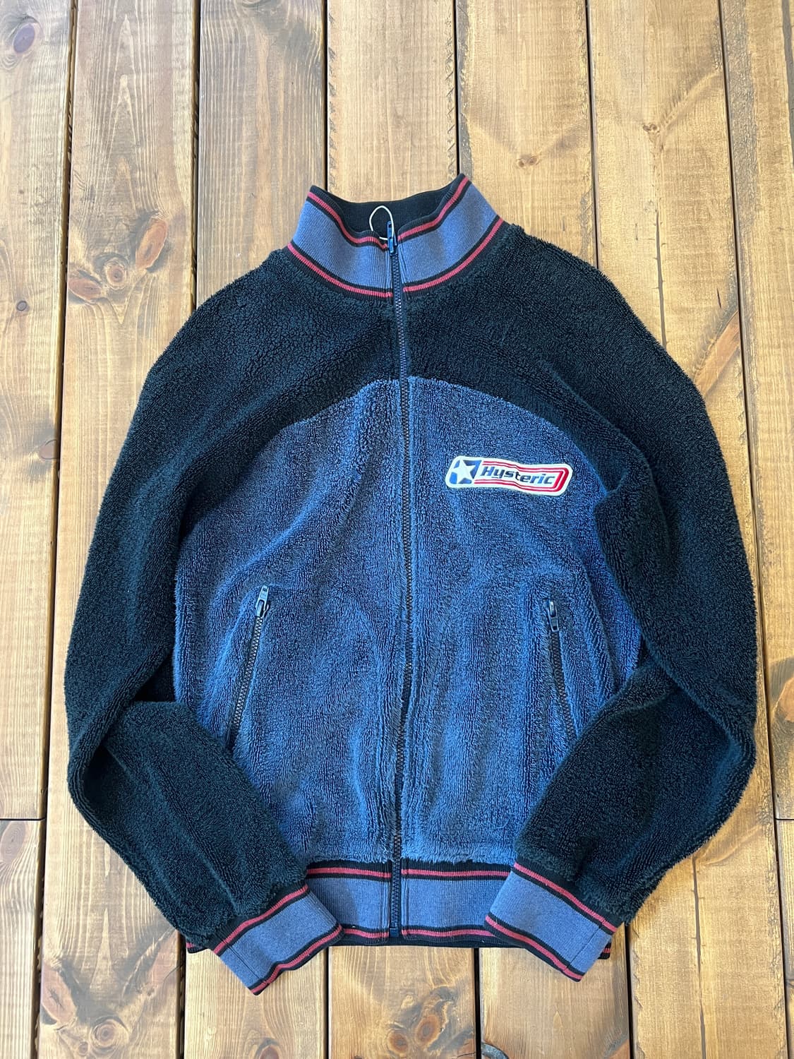 히스테릭글래머 양털 네이비 블랙 집업 상품이미지6