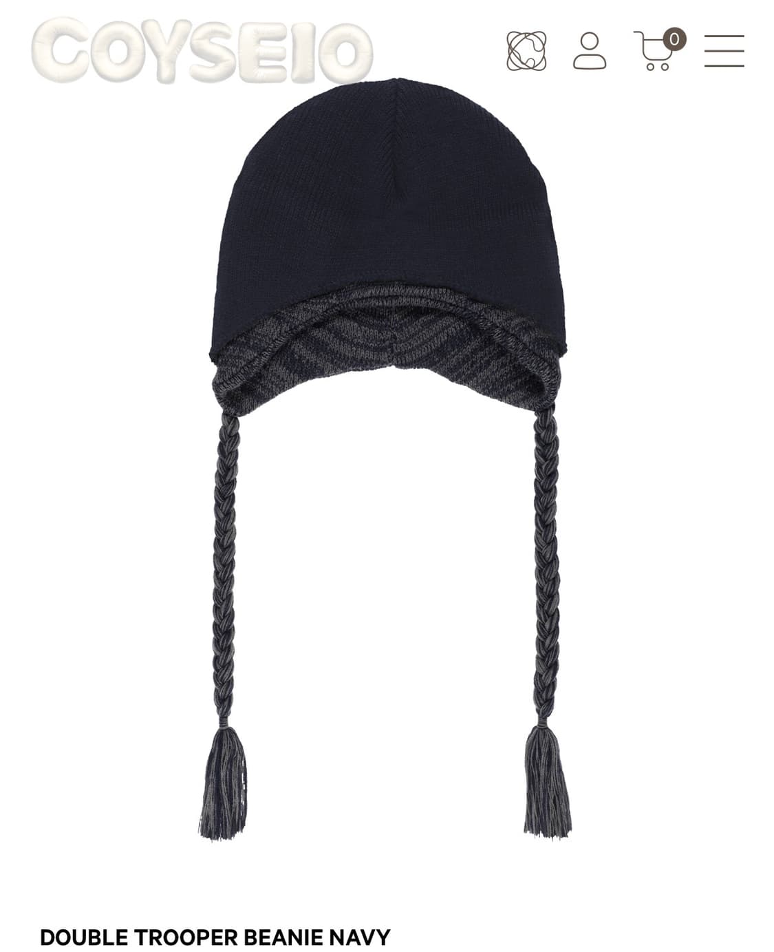 코이세이오 더블 트루퍼 비니 네이비 상품이미지1