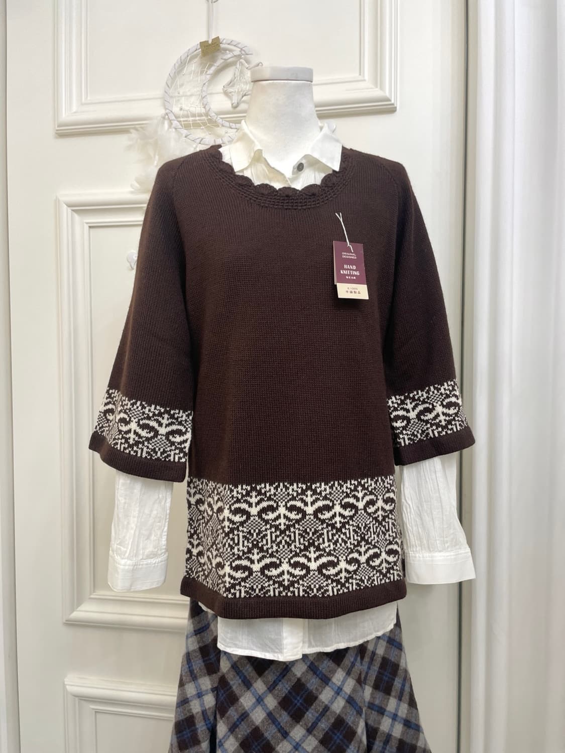 brown nordic point sweater&ivory simple 상품이미지1