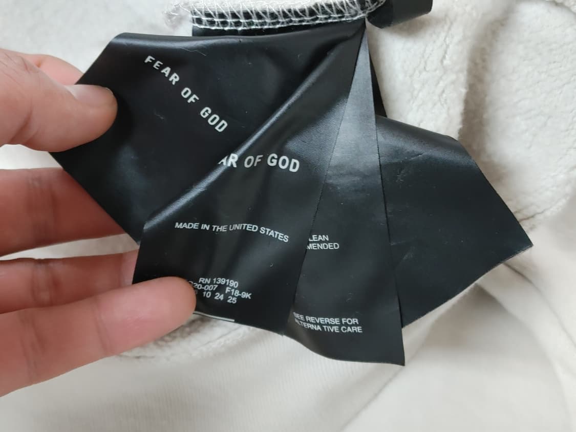 FEAR OF GOD 피어 오브 갓 오버핏 안감기모 긴팔후드티 상품이미지9