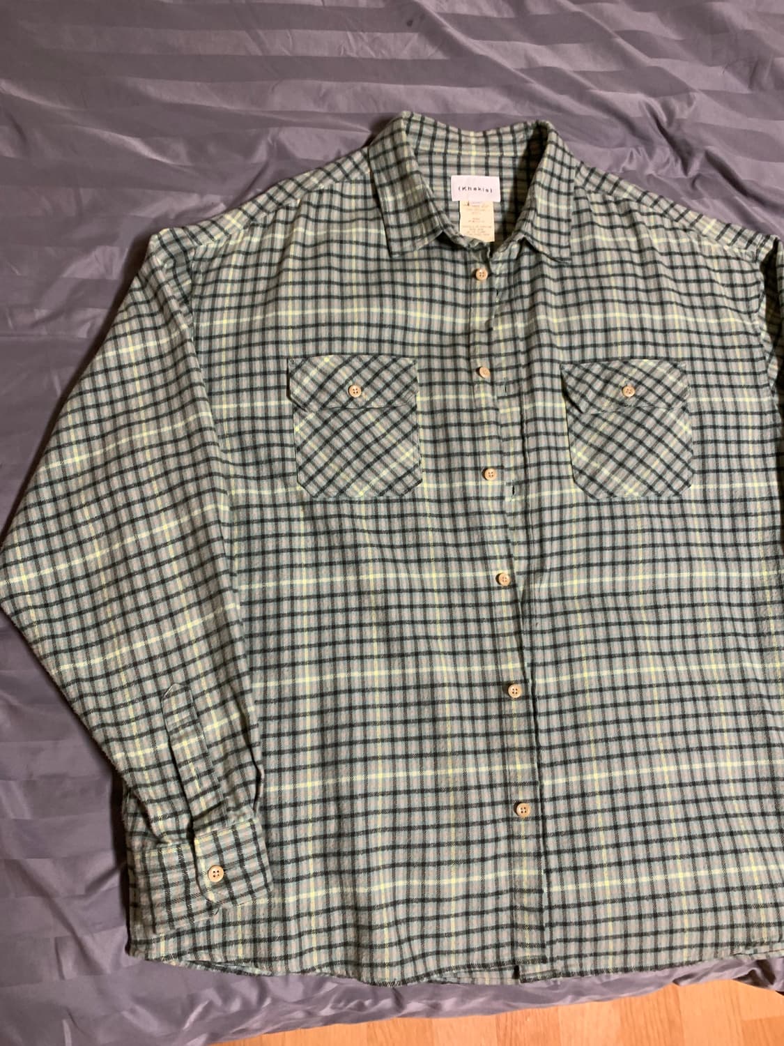 카키스 체크셔츠 상품이미지3