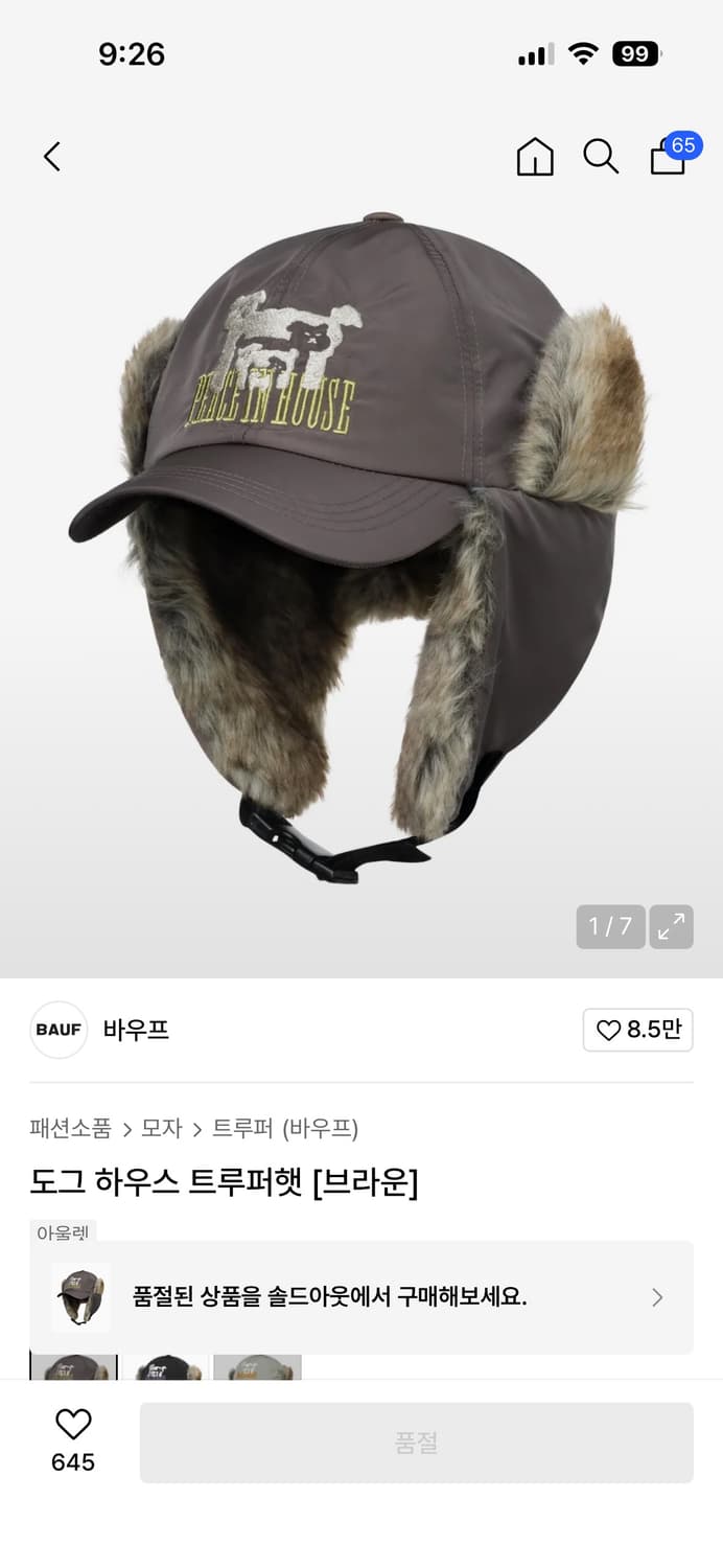 바우프 도그 하우스 트루퍼햇 브라운 택포 상품이미지1