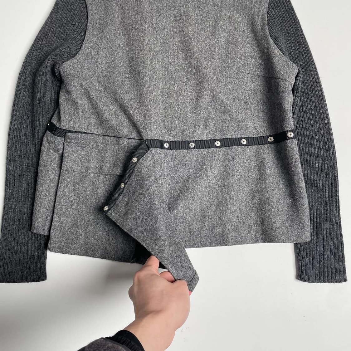 레이어드 탈부착 포켓 터틀넥 울 니트 상품이미지5