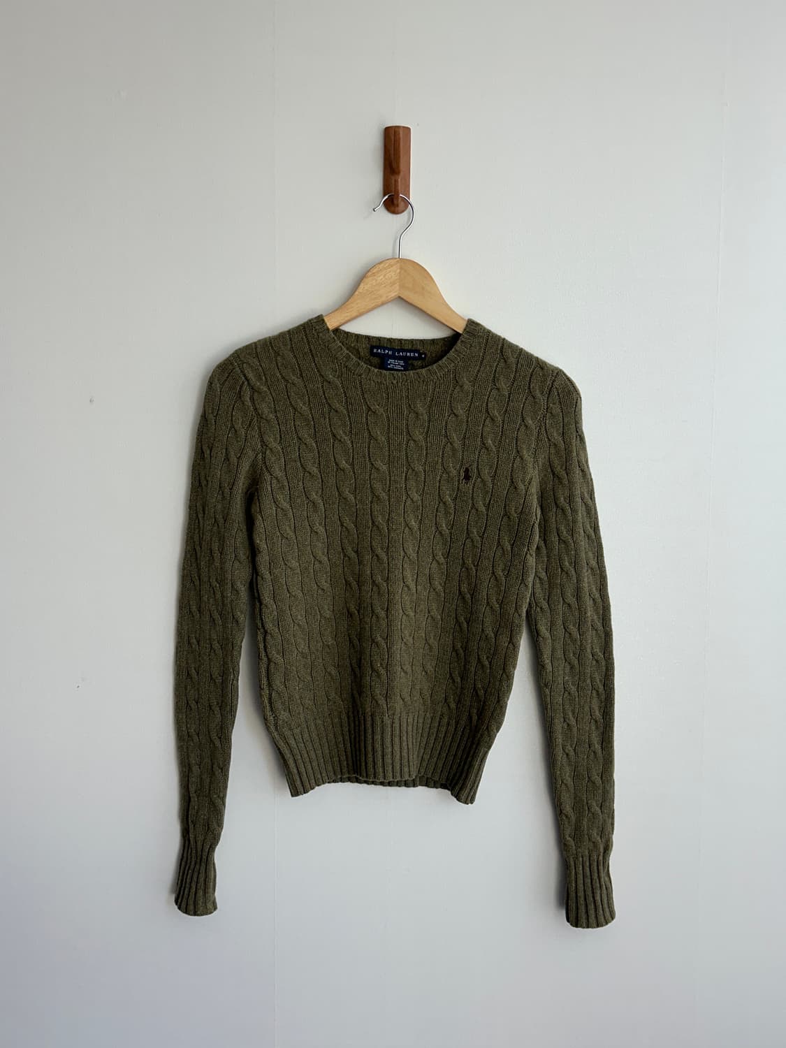 폴로 랄프로렌 캐시미어 혼방 울 꽈배기 니트 M 상품이미지2