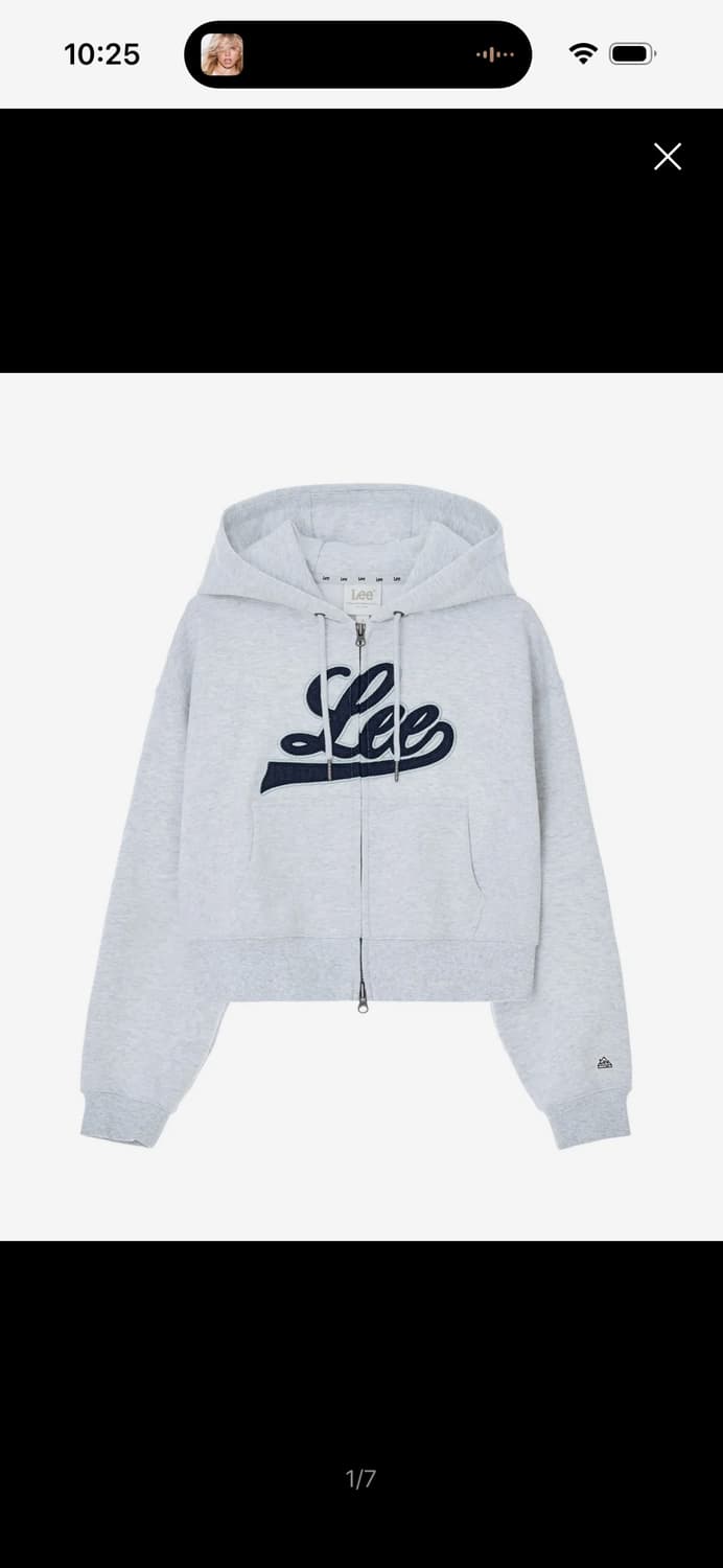 우먼 유니온 아플리케 후드 집업 라이트 그레이 상품이미지1