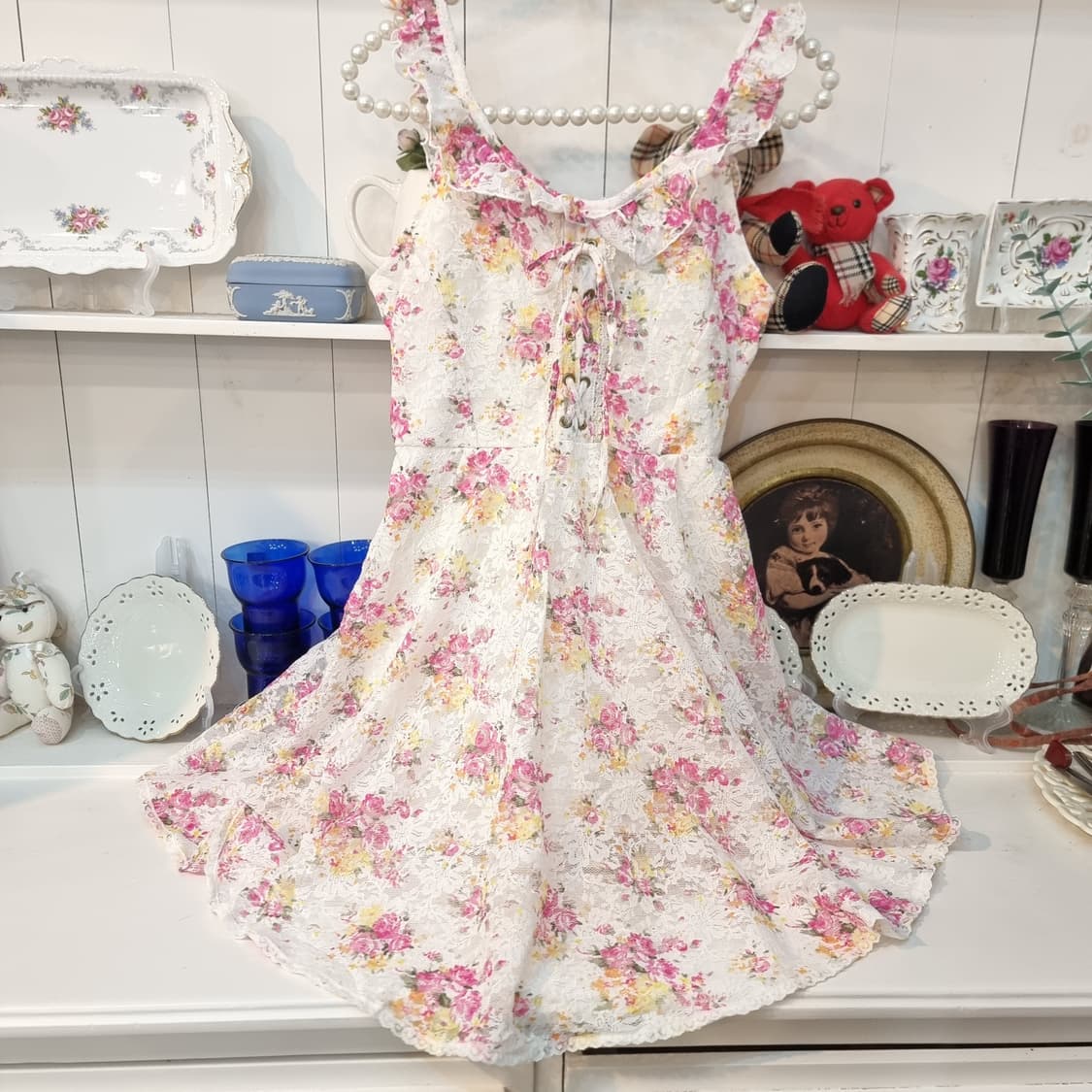 LIZ LISA 플로럴 레이스 프릴 원피스 상품이미지1