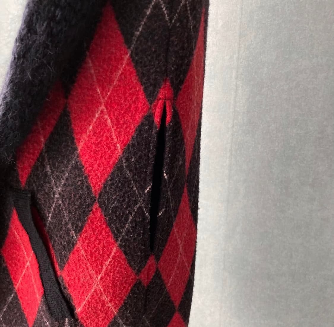 넘버나인 슬리브리스 아가일 롱 집업 상품이미지3