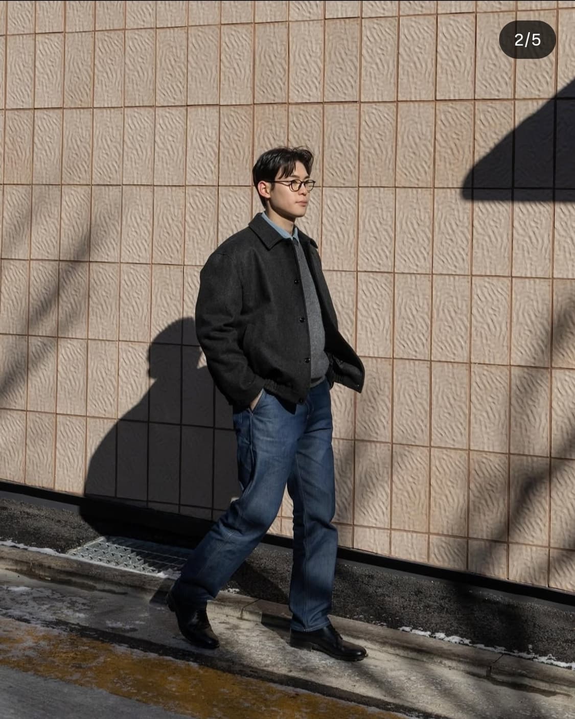 포터리 멜튼 울 블루종 멜란지네이비 3사이즈 상품이미지8