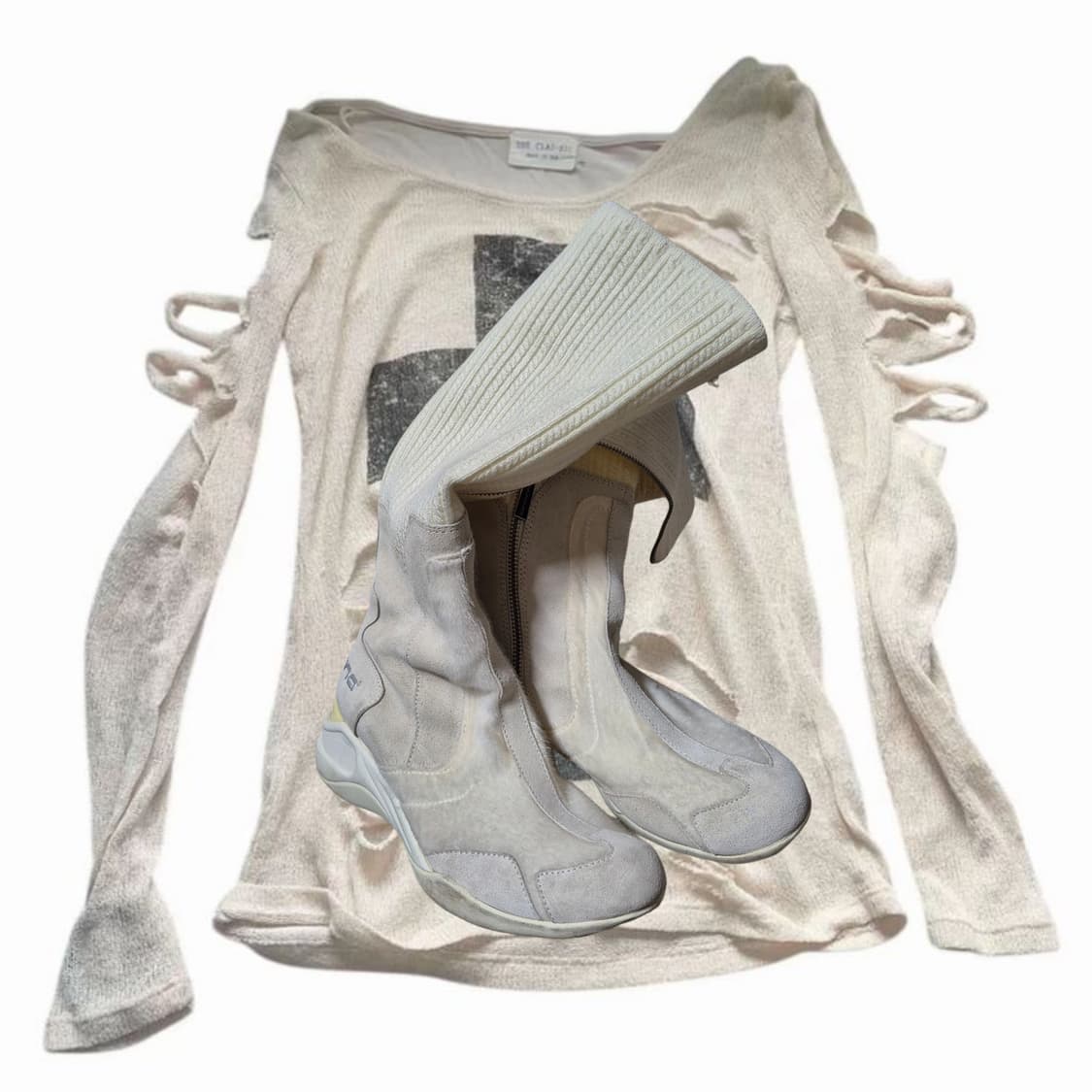 Vintage Calf-Hair Fur knit Boots 상품이미지3