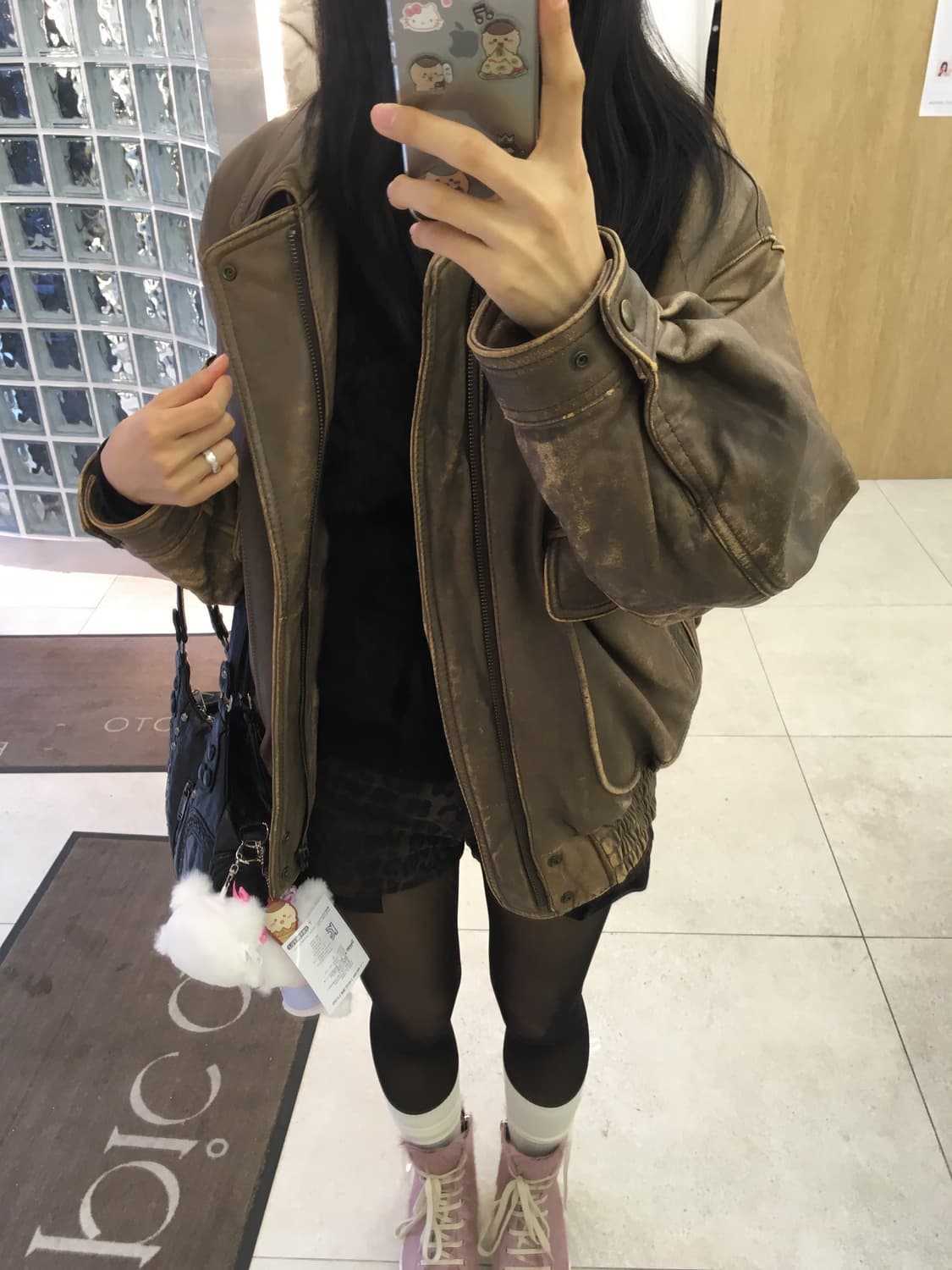 (한겨울 가능) 브라운 봄버자켓 상품이미지1