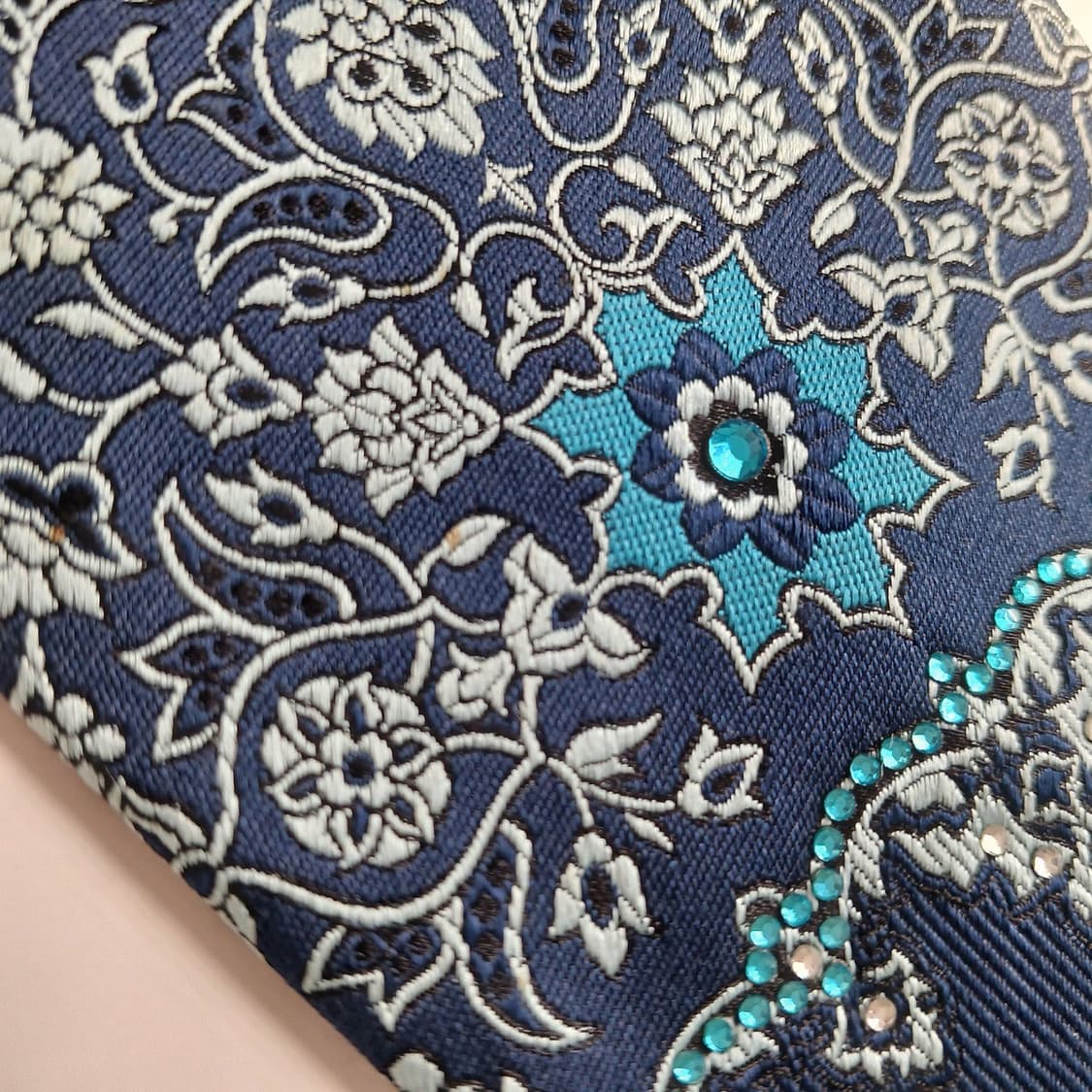 발망 네이비 페이즐리 자카드 넥타이 9.7cm A+등급 E774 상품이미지10