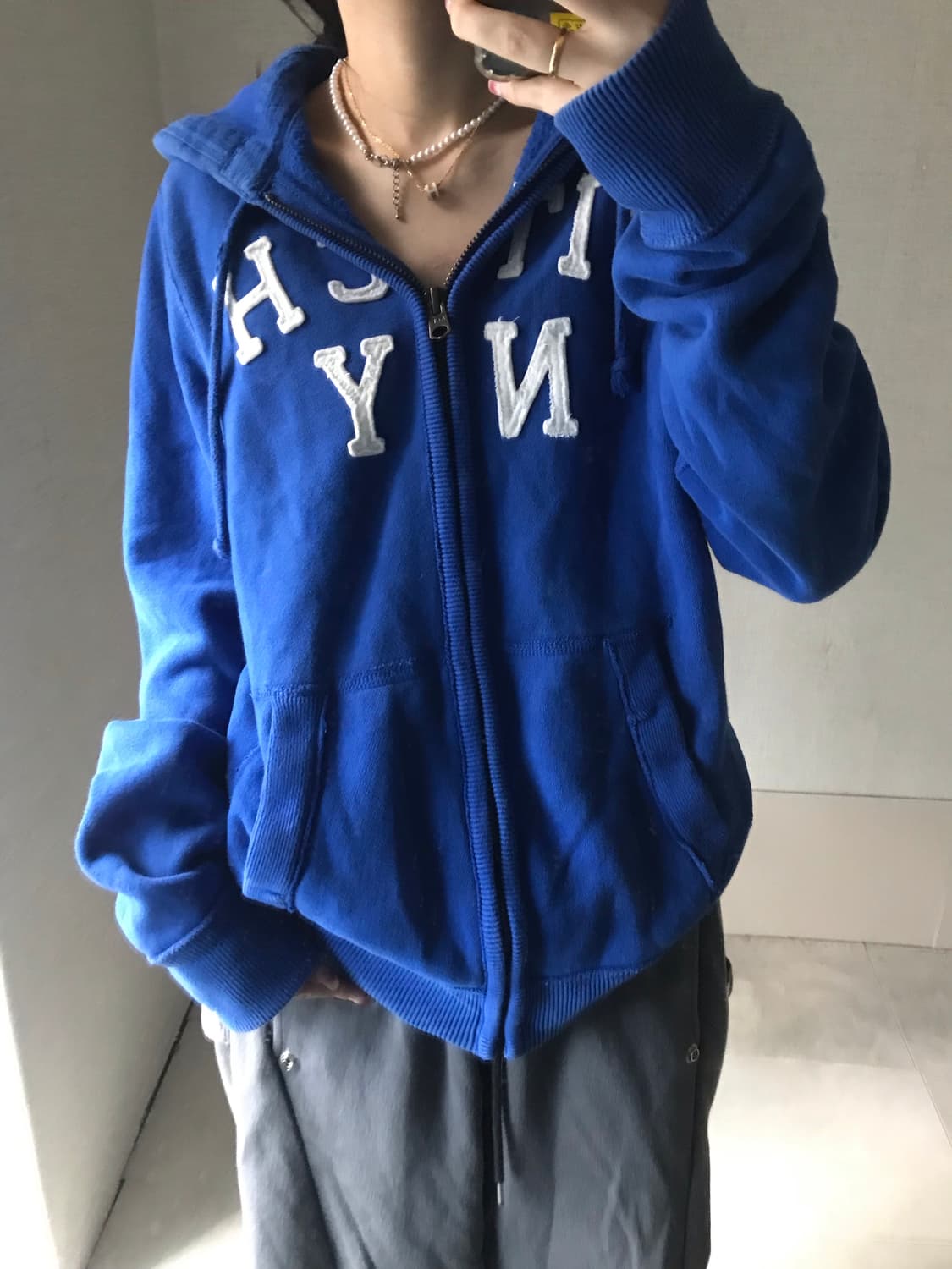 아베크롬비 블루 오버핏 후드집업 상품이미지5