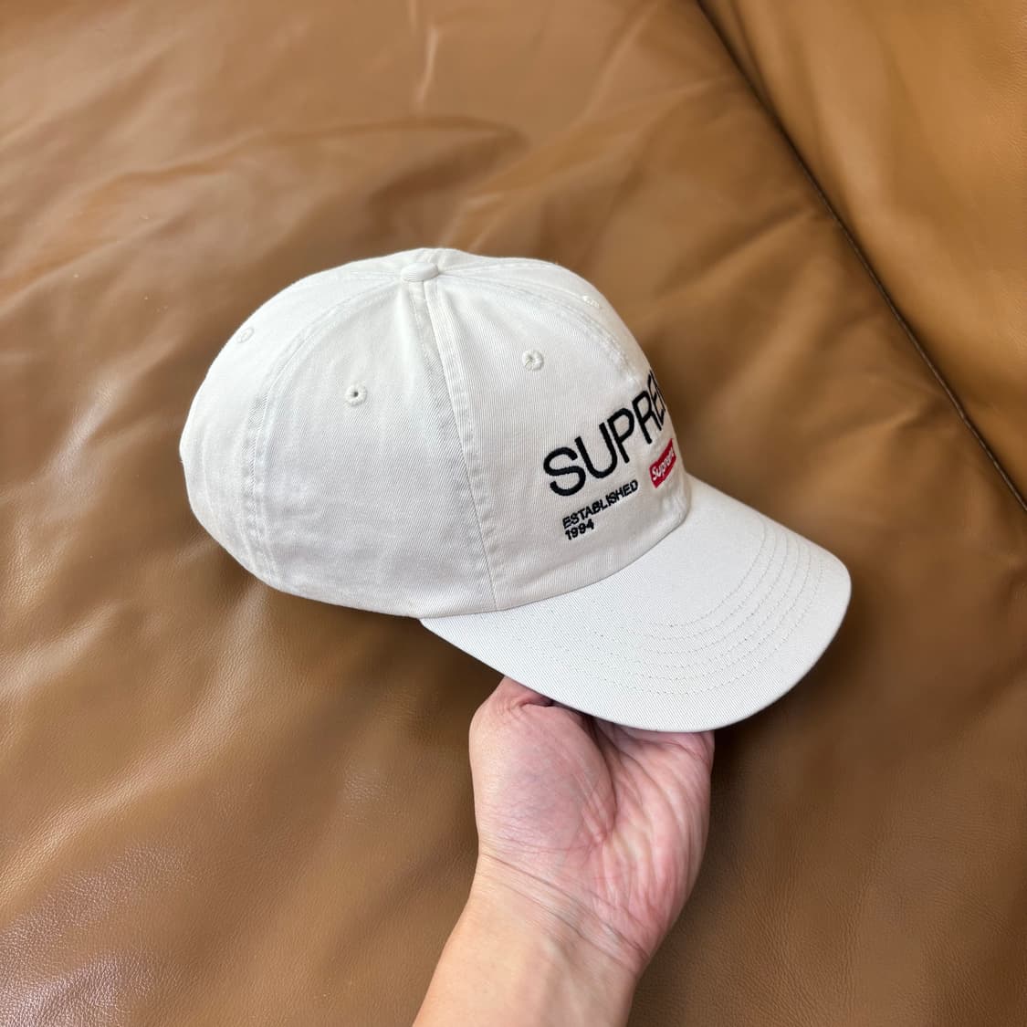 Supreme 슈프림 Est.1994 워시드 스톤 6패널 볼캡 모자 상품이미지3