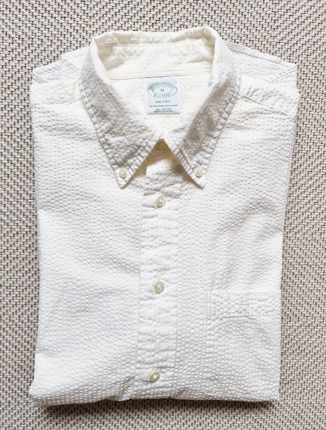 브룩스브라더스 밀라노 솔리드 시어서커 셔츠 상품이미지1