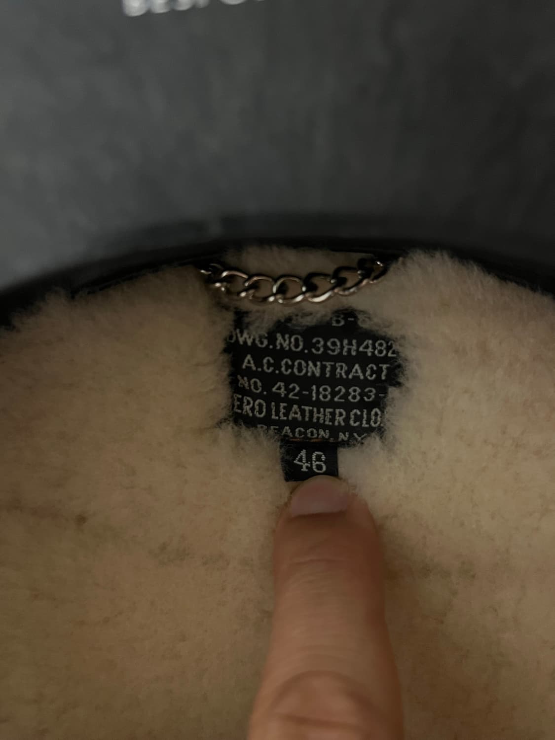 에어로레더 B-6 46사이즈 블랙 무스탕 판매 (48 교환) 상품이미지4