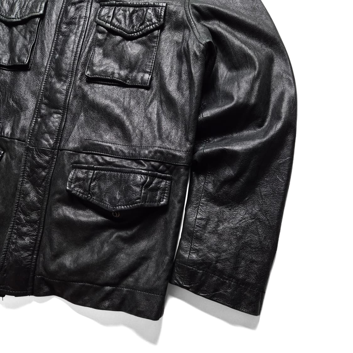 [M] 캘빈클라인 소가죽 하이넥 레더자켓 상품이미지5