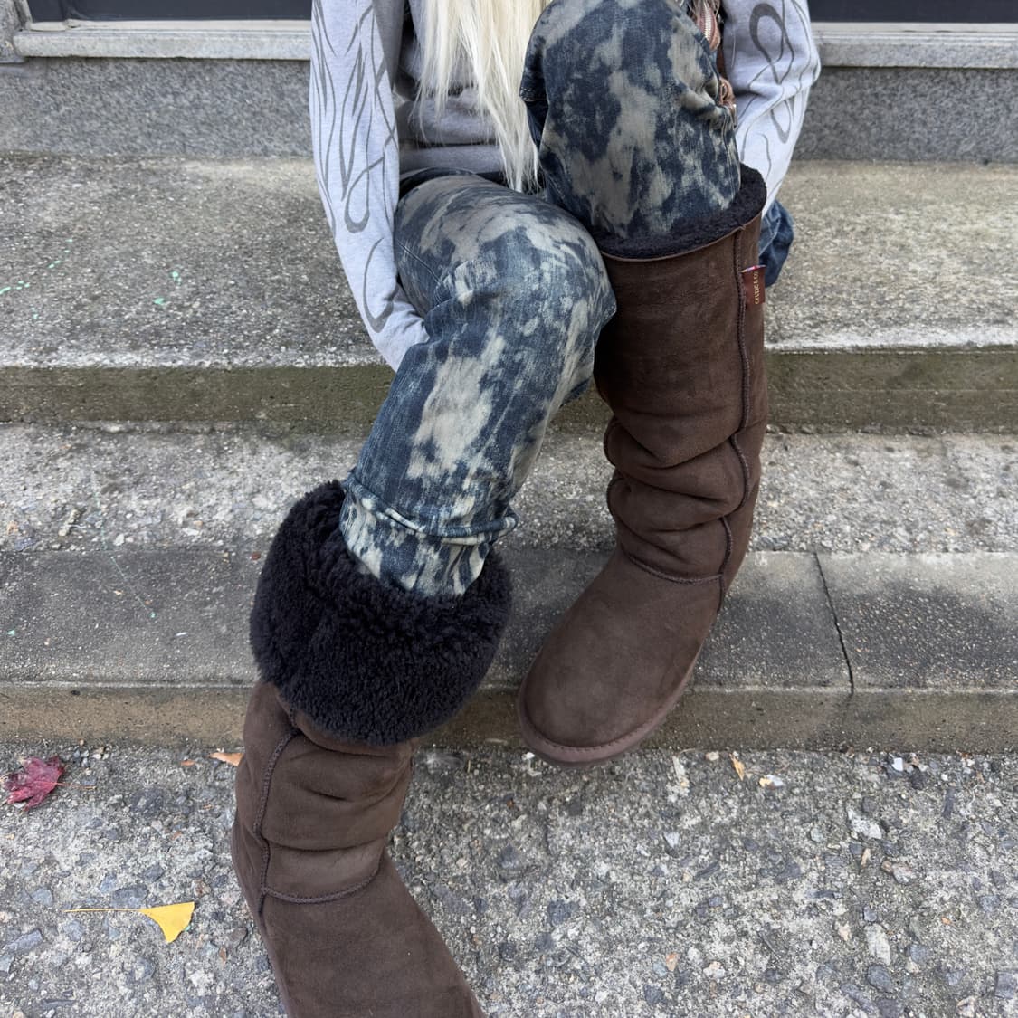 Celtic & Co 스웨이드 시어링 니하이 어그 부츠 상품이미지6