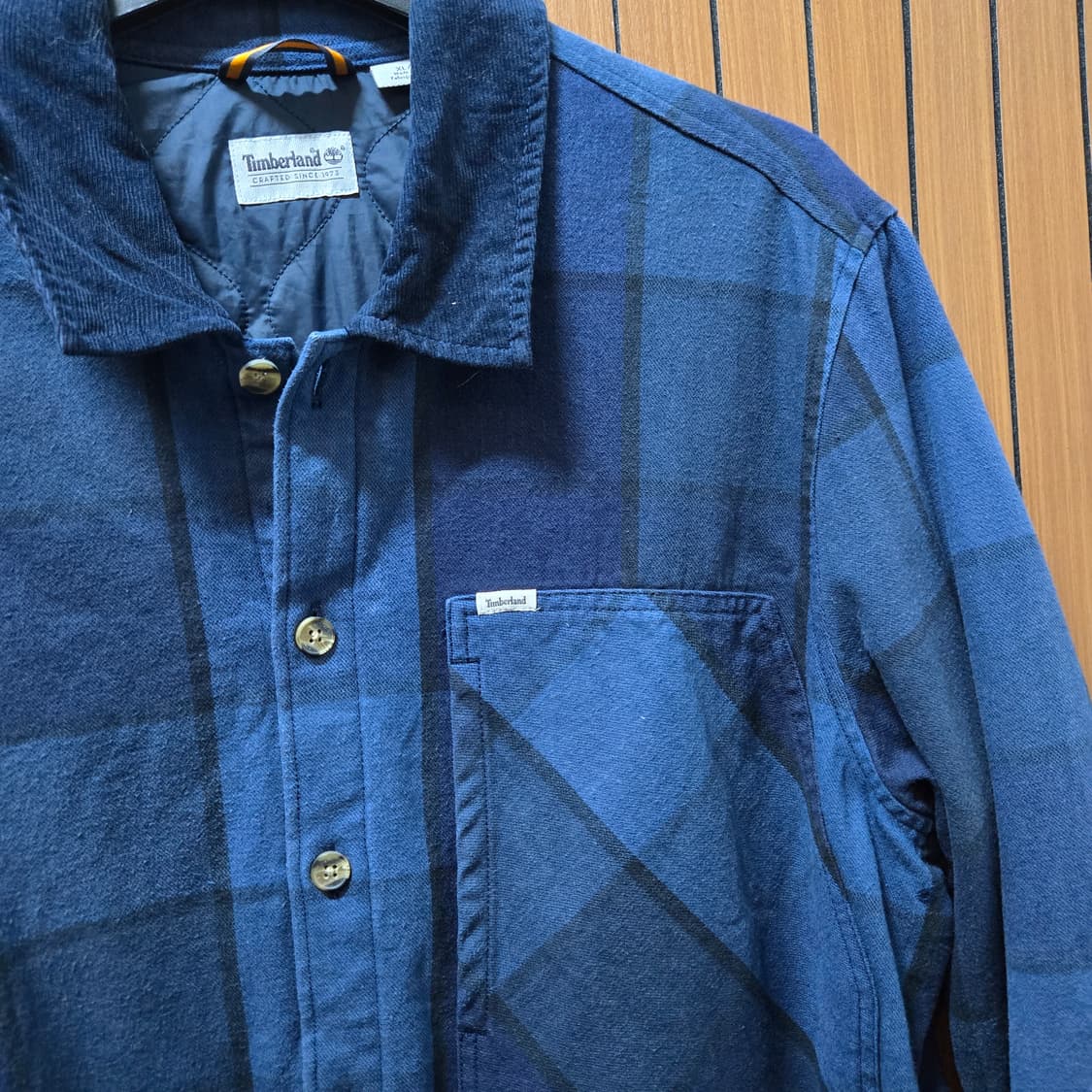 팀버랜드 블루 체크 누빔 도톰 자켓 XL 상품이미지1