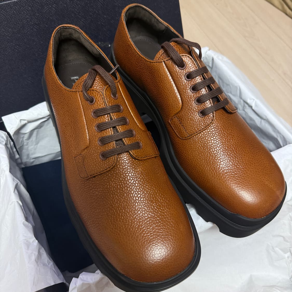 PRADA 프라다 더비 슈즈 구두 브라운 UK 9 상품이미지2