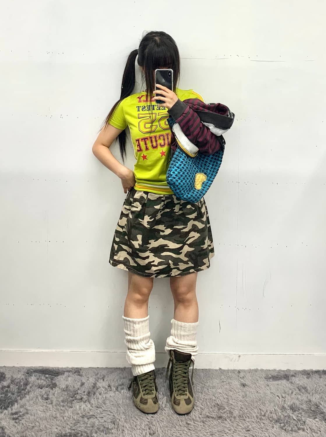 재패니즈 카모 플레어 스커트 상품이미지3