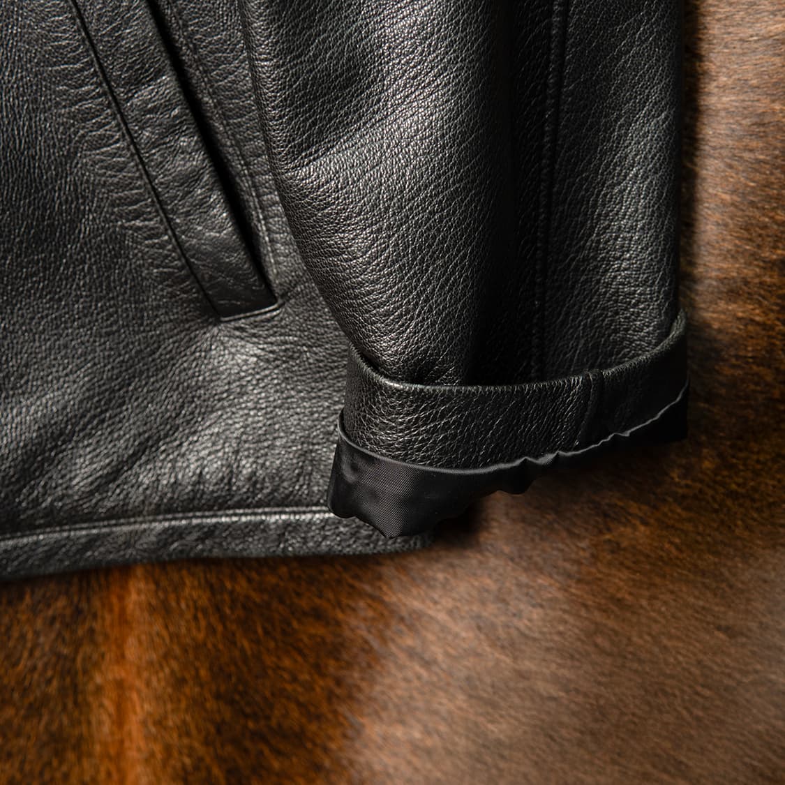 [105] 90s 삼미모피 Oddson 산양가죽 싱글 레더자켓 블랙 상품이미지3