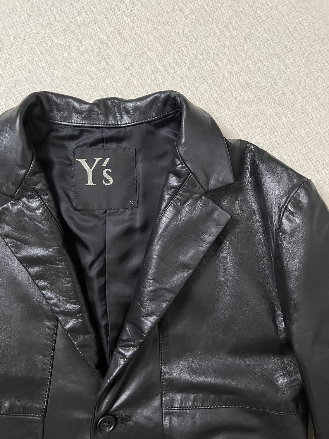 요지야마모토 큐어레더 테일러드자켓 yohji yamamoto 상품이미지6