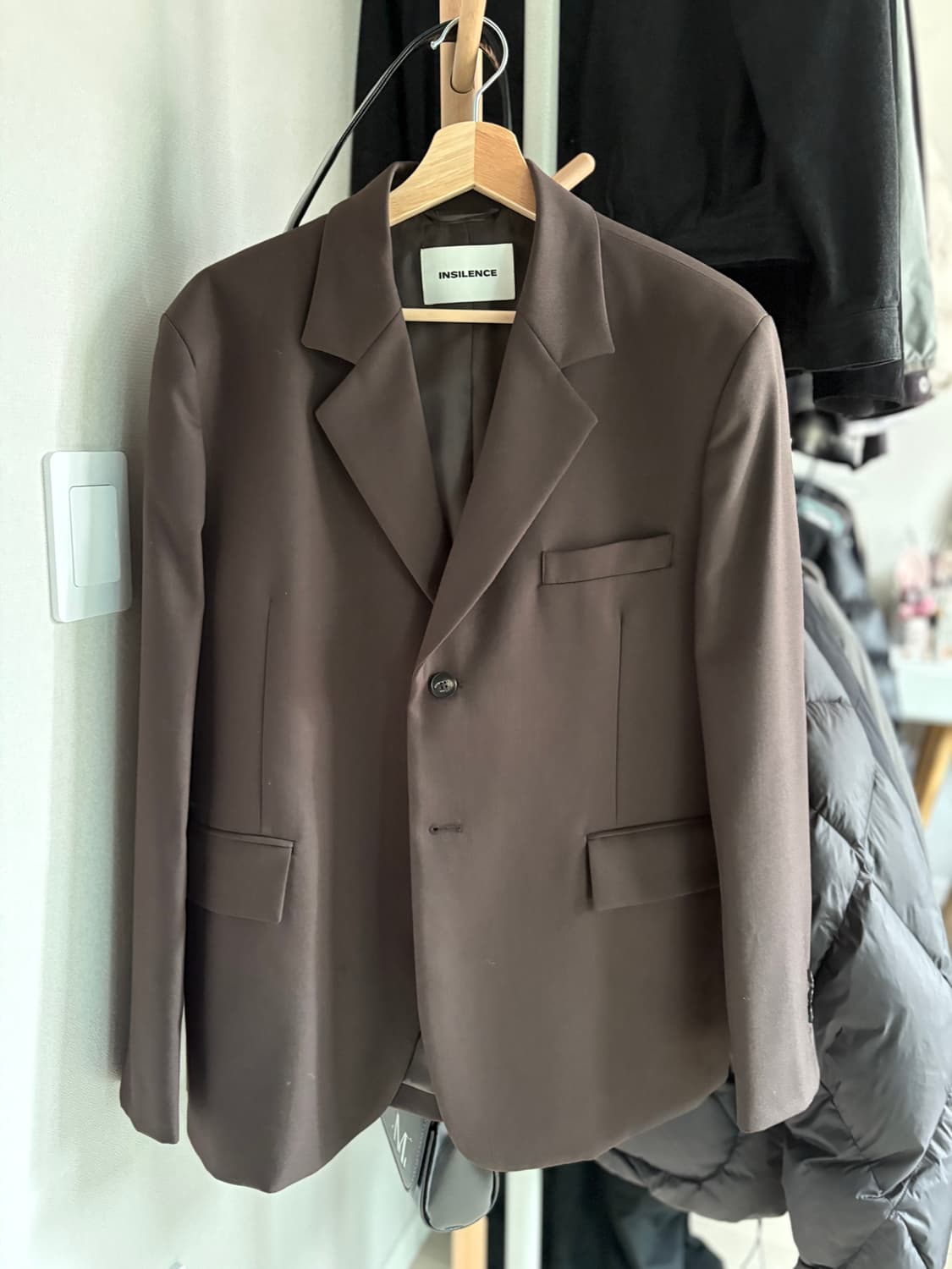 [s] 인사일런스 울 블레이저 다크브라운 상품이미지2