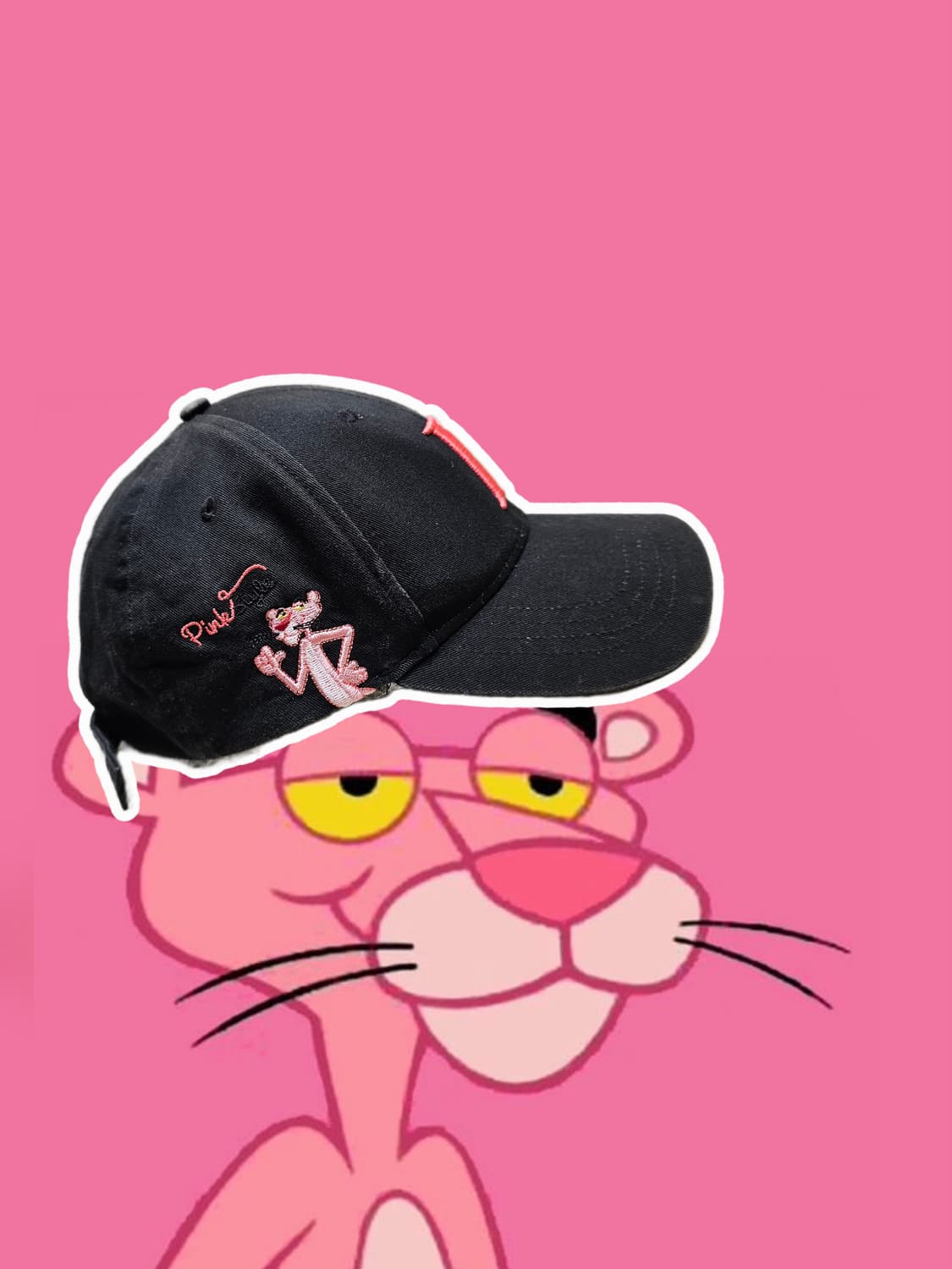 Japan 블랙 핑크팬더 자수 볼캡 상품이미지1