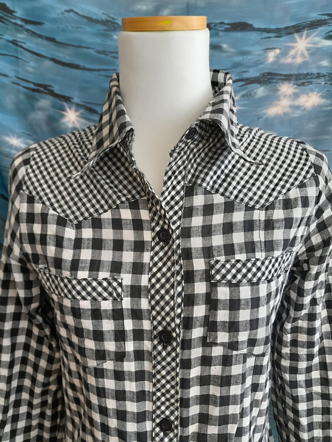 체크 프릴 셔츠 원피스 상품이미지2