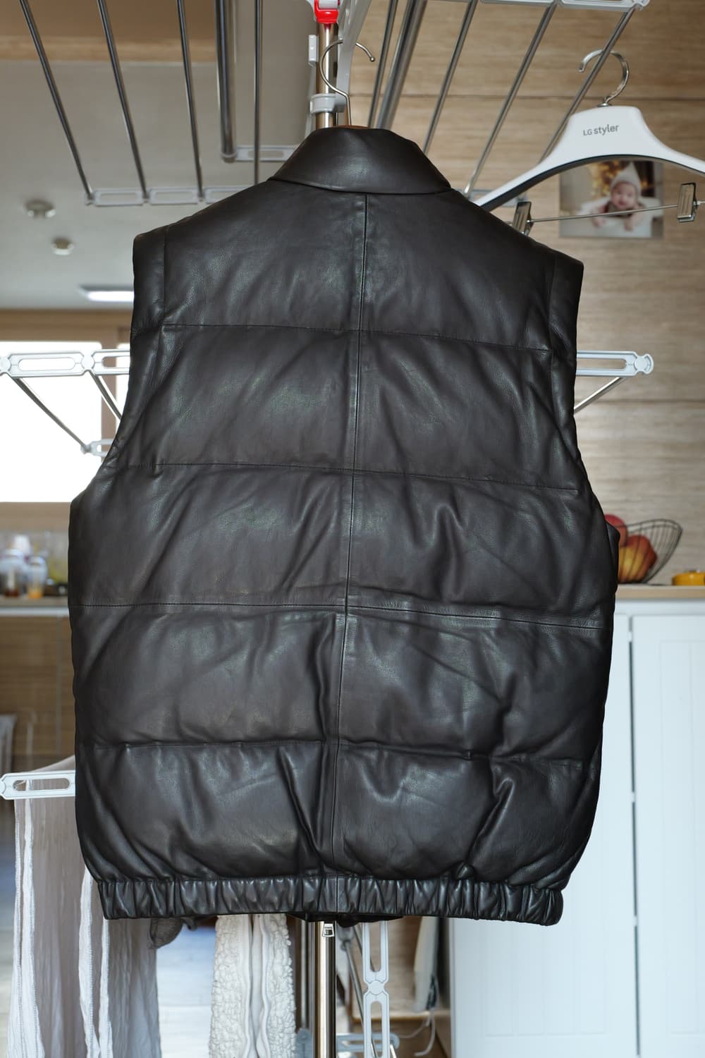 VINCE 빈스 가죽 패딩 조끼 딥브라운 M 상품이미지5