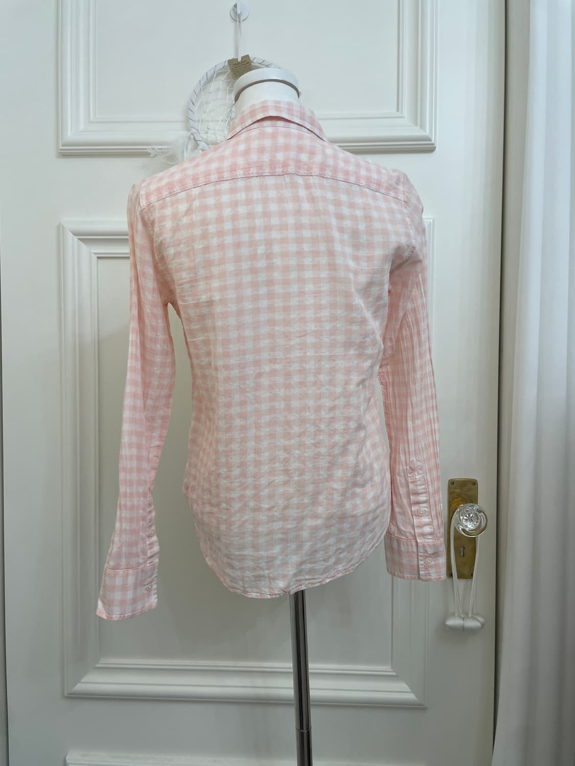 coral gingham-check summer shirt(size-0) 상품이미지3